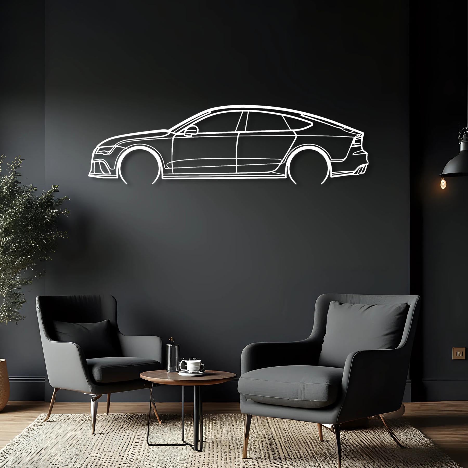 RS7 Mk1 Detailed Silhouette Metal Wall Art