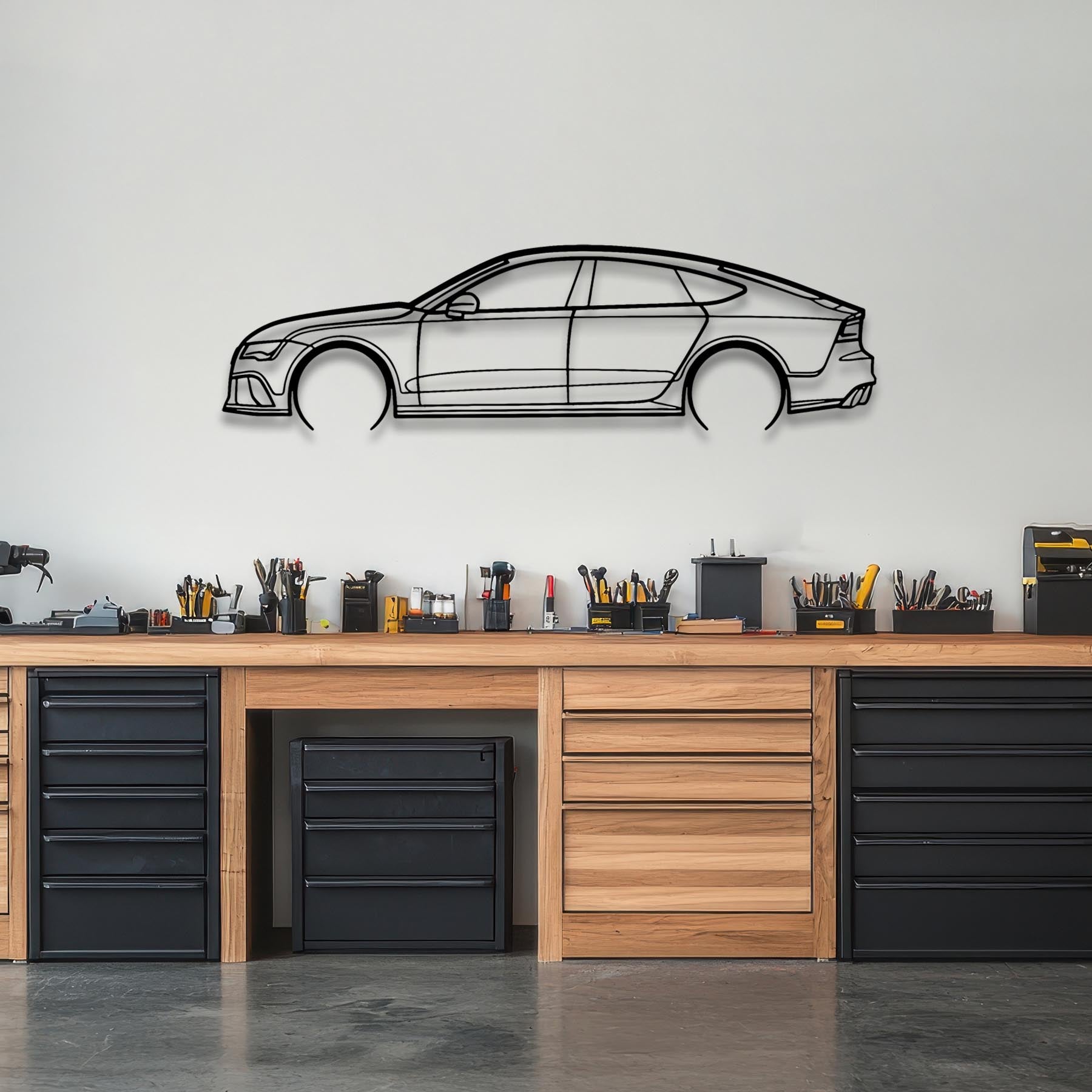 RS7 Mk1 Detailed Silhouette Metal Wall Art