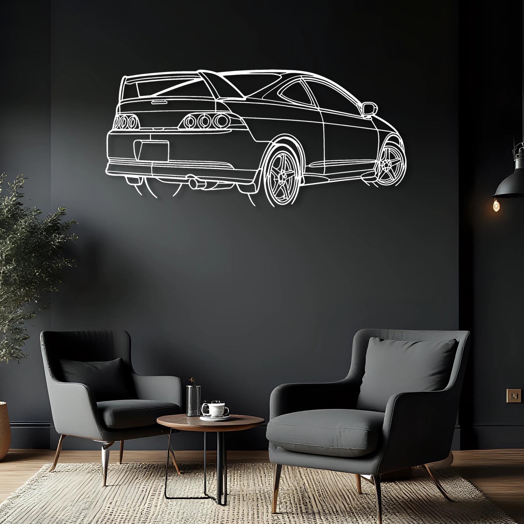 RSX Type S Angle Silhouette Metal Wall Art
