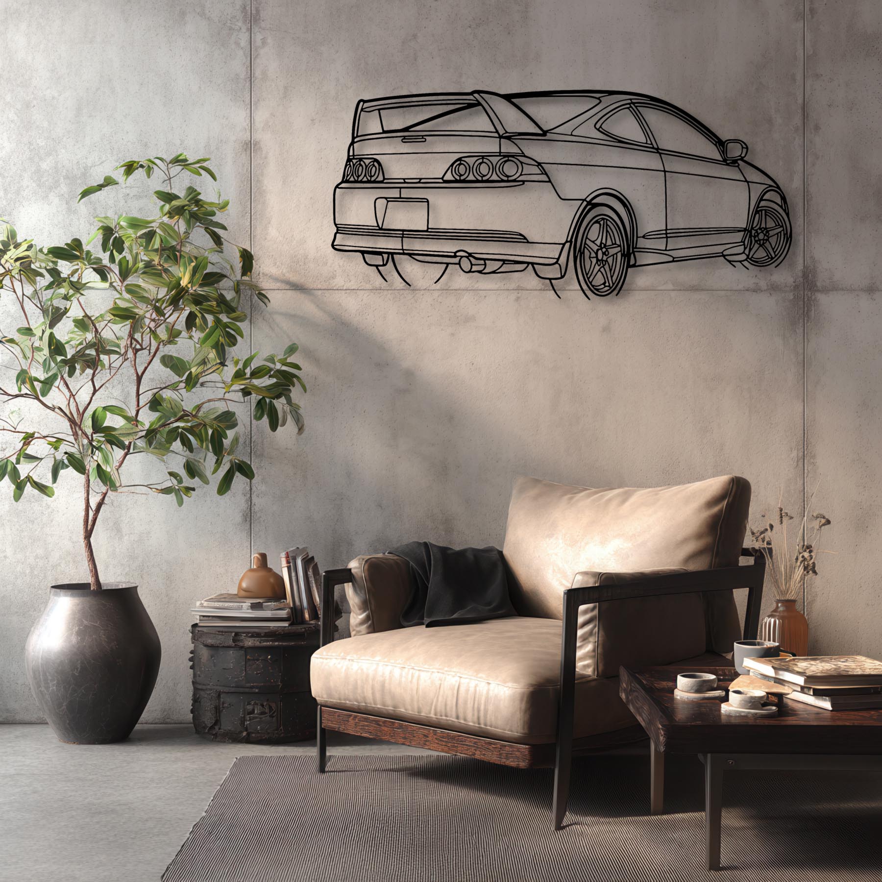 RSX Type S Angle Silhouette Metal Wall Art