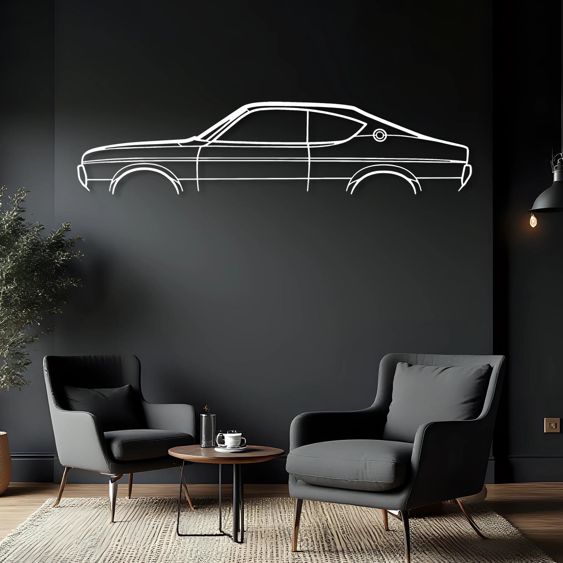 RX4 1974 Classic Silhouette Metal Wall Art