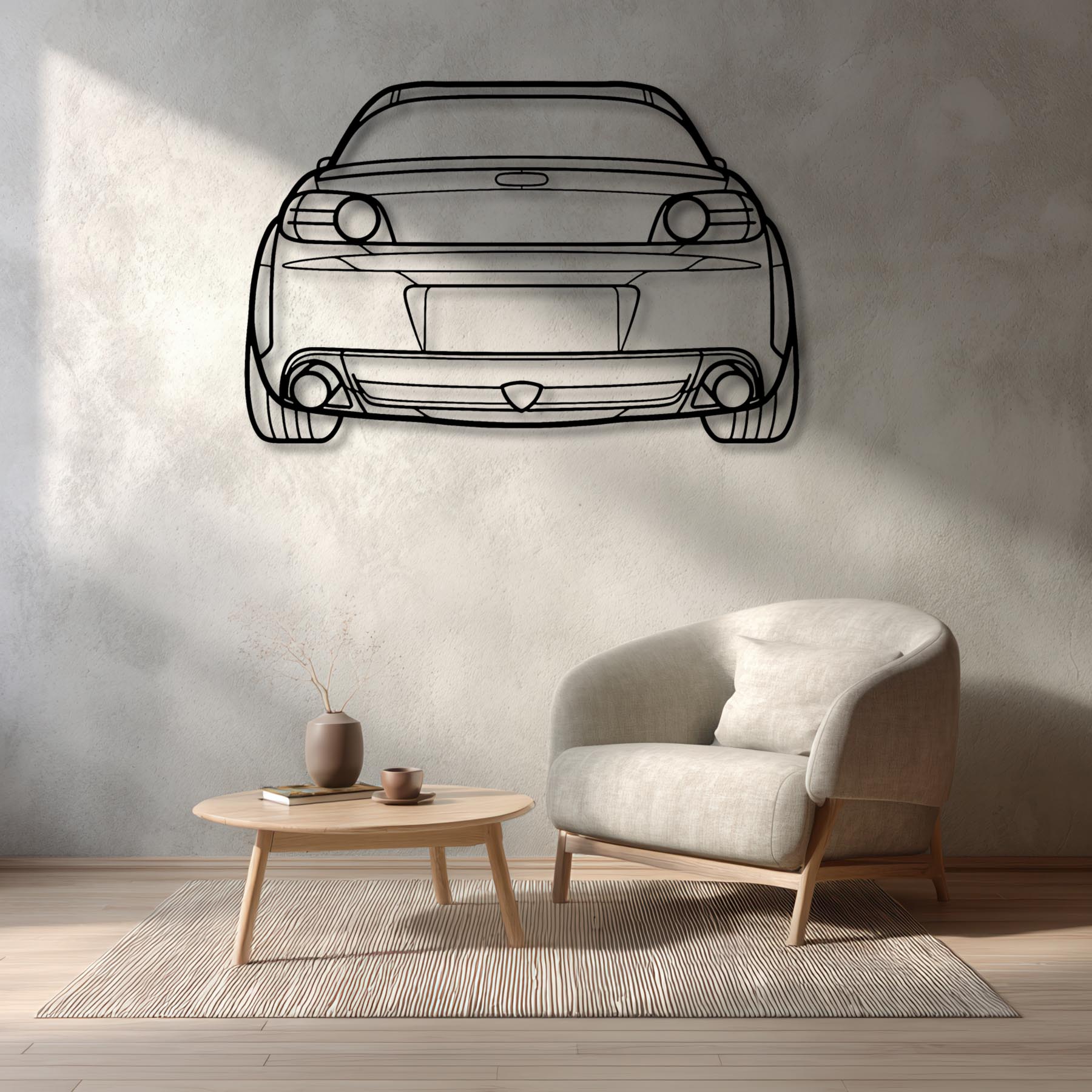 RX8 2005 Back Silhouette Metal Wall Art