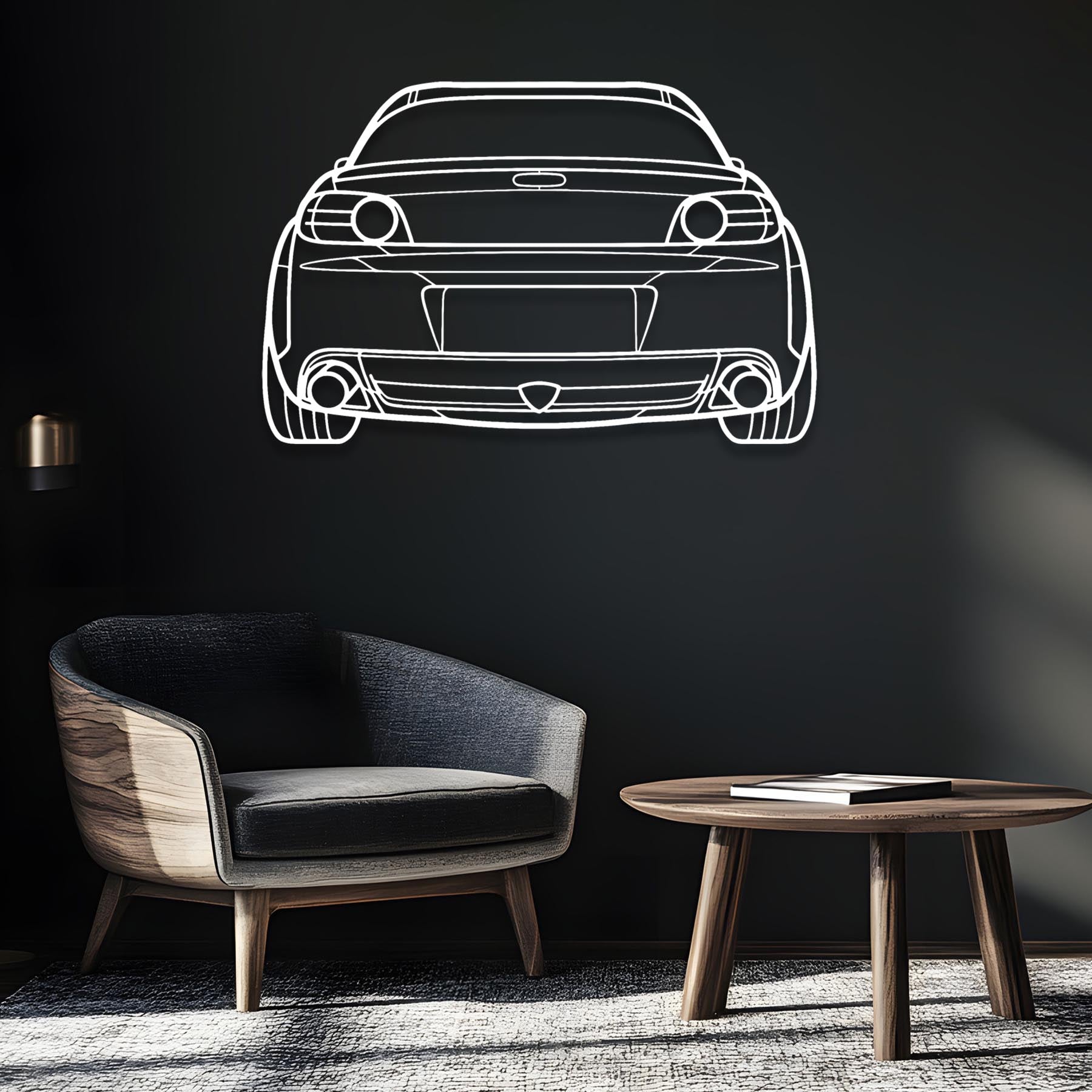 RX8 2005 Back Silhouette Metal Wall Art