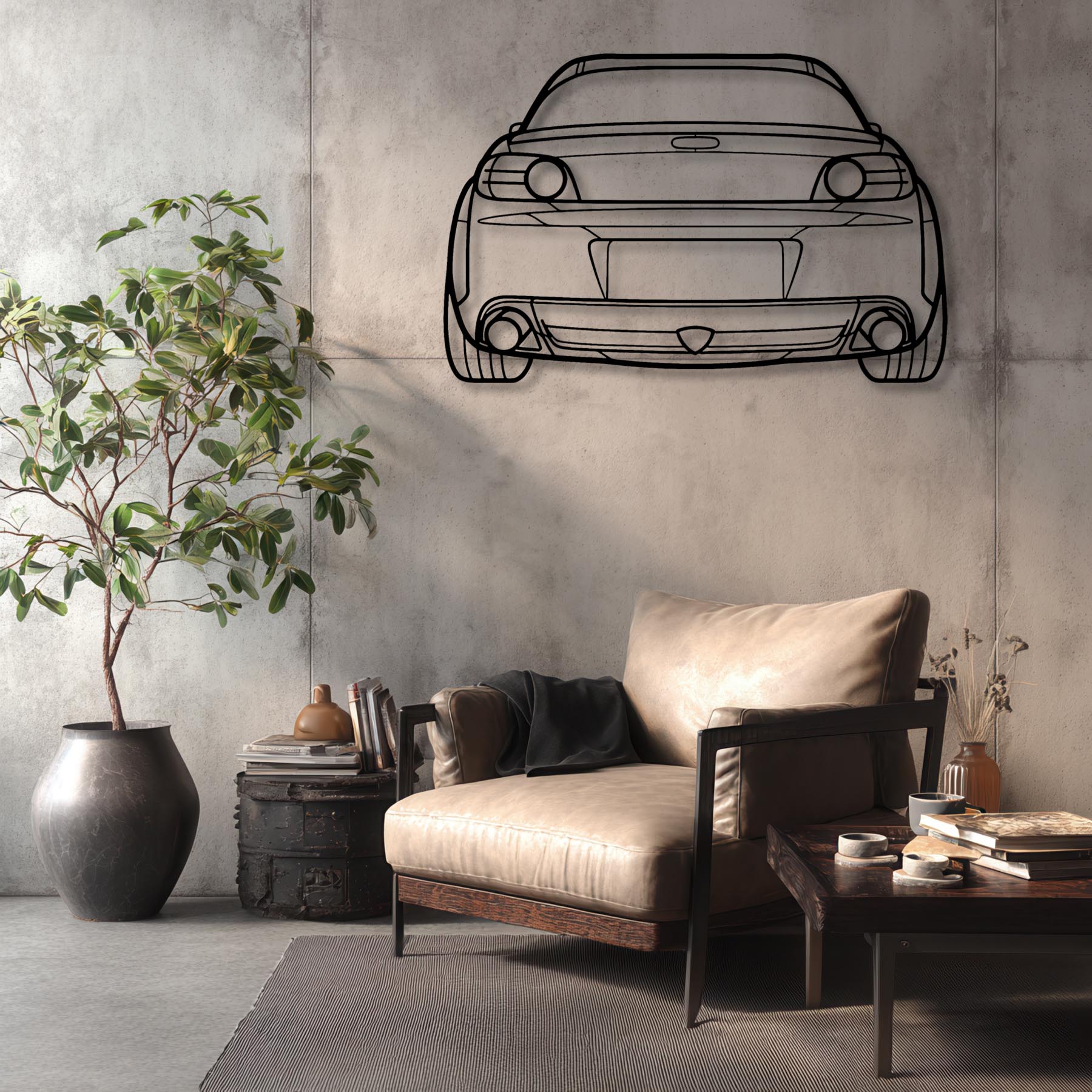 RX8 2005 Back Silhouette Metal Wall Art