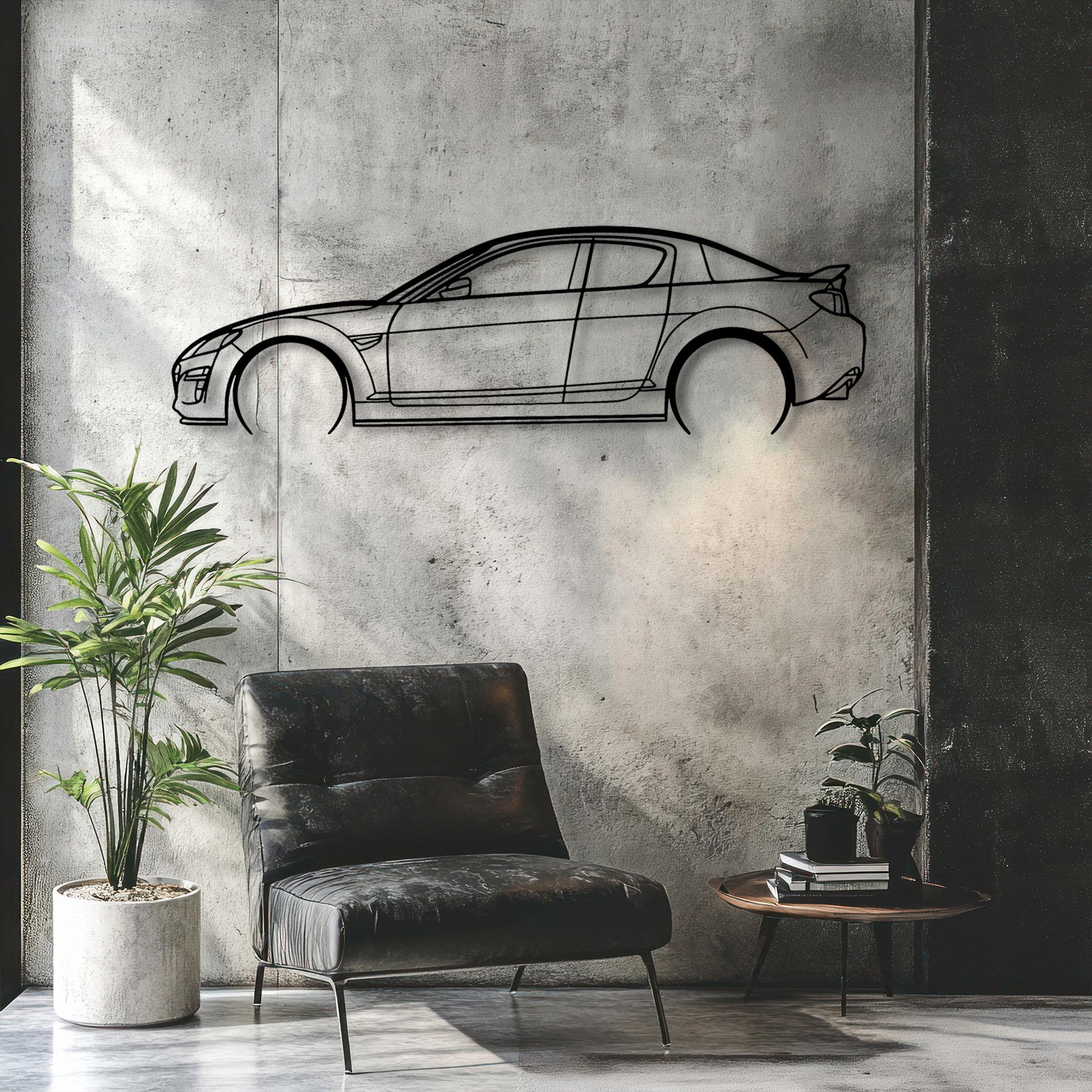 RX8 Detailed Silhouette Metal Wall Art