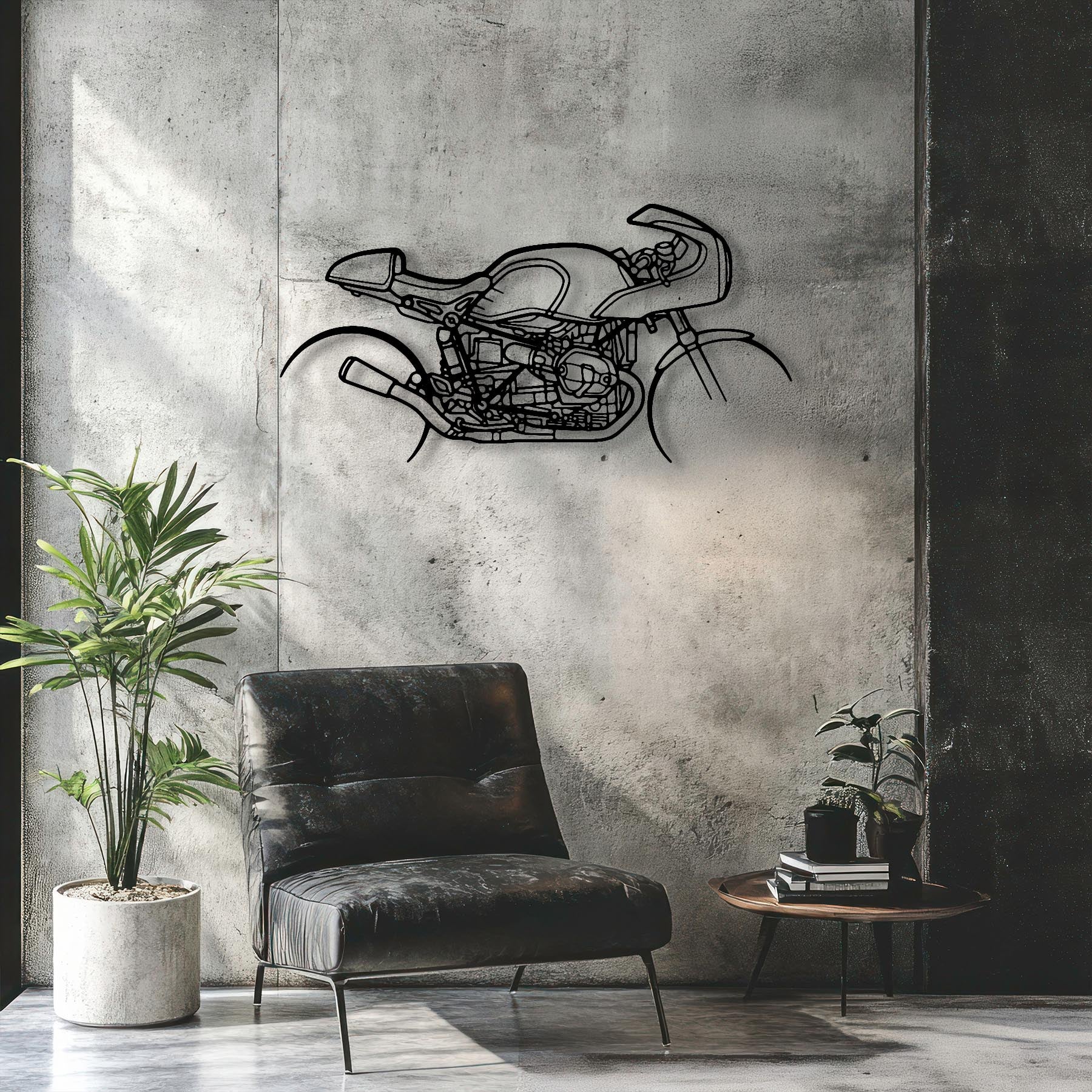 R Nine T Racer 2019 Silhouette Metal Wall Art