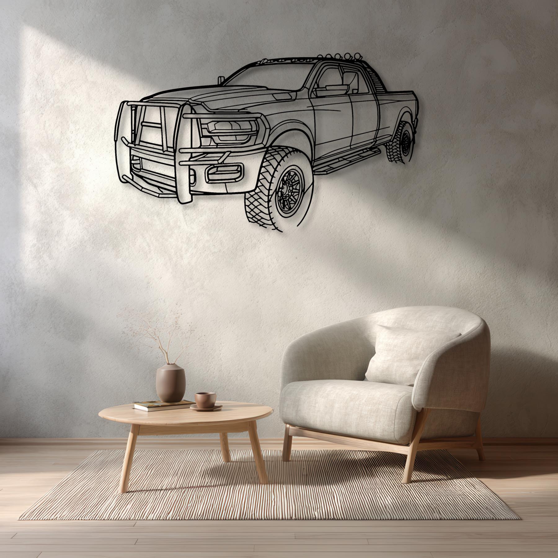 Ram 2500 Angle Silhouette Metal Wall Art