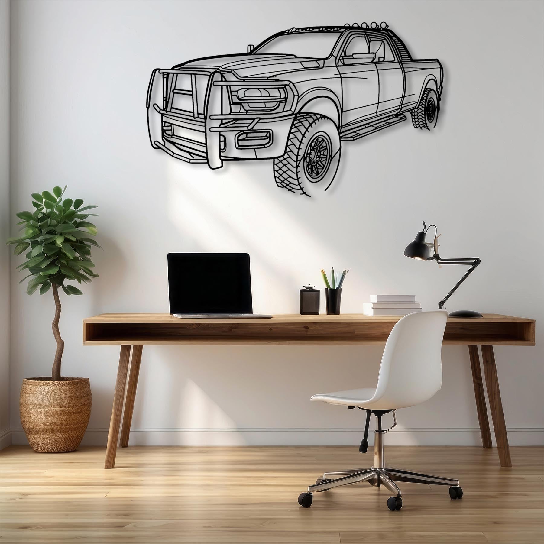 Ram 2500 Angle Silhouette Metal Wall Art