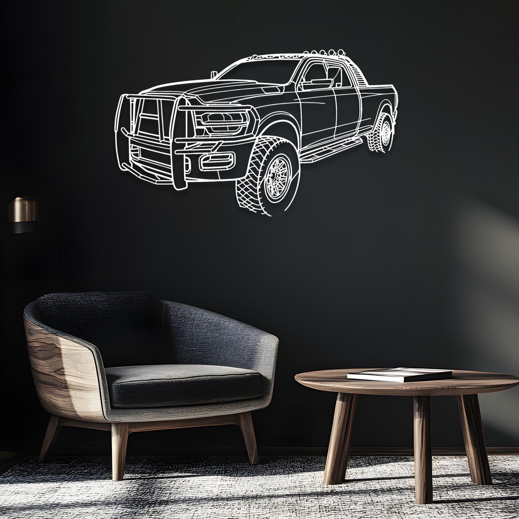 Ram 2500 Angle Silhouette Metal Wall Art