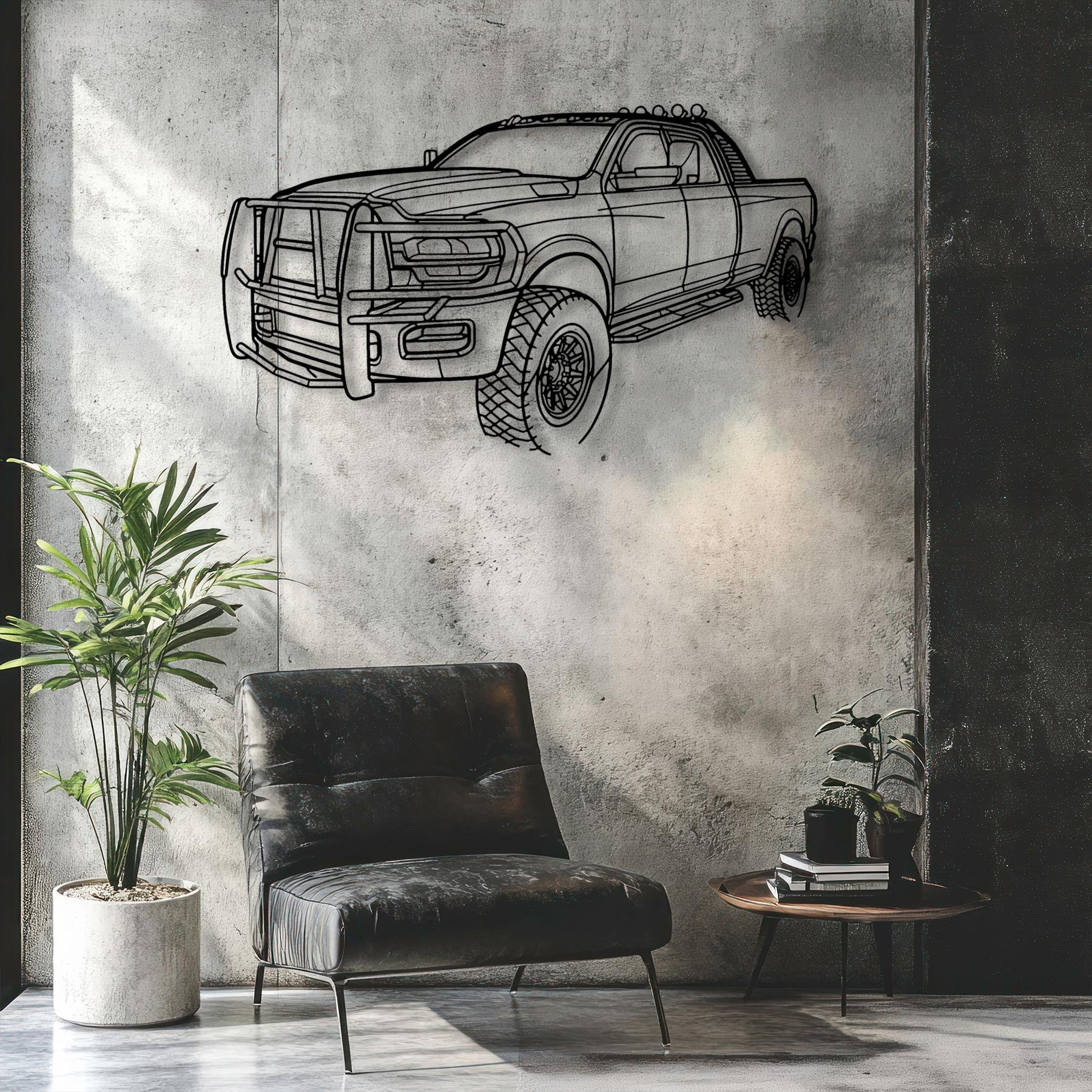 Ram 2500 Angle Silhouette Metal Wall Art