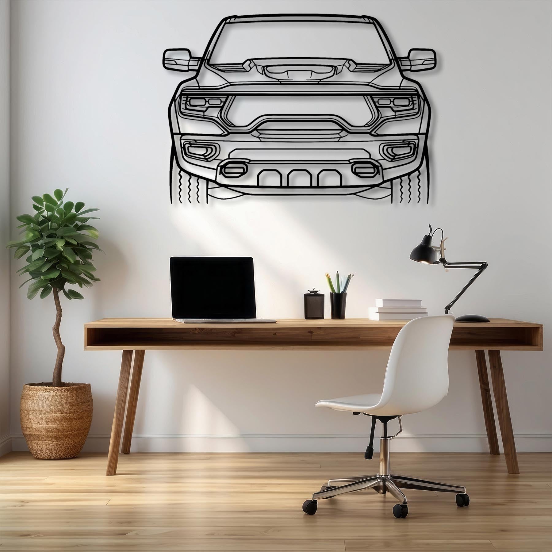 Ram TRX 2021 Front Silhouette Metal Wall Art