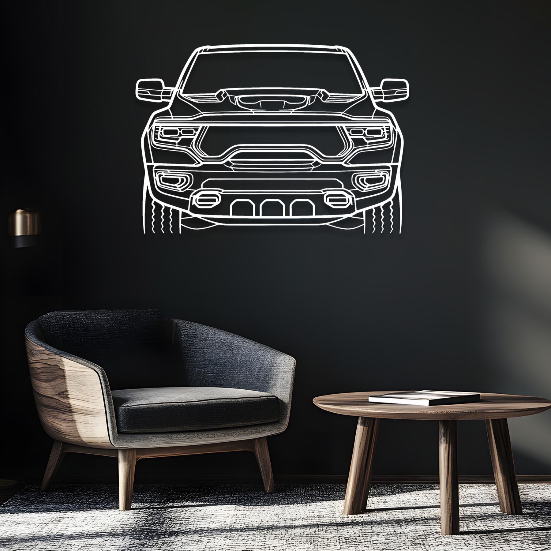 Ram TRX 2021 Front Silhouette Metal Wall Art