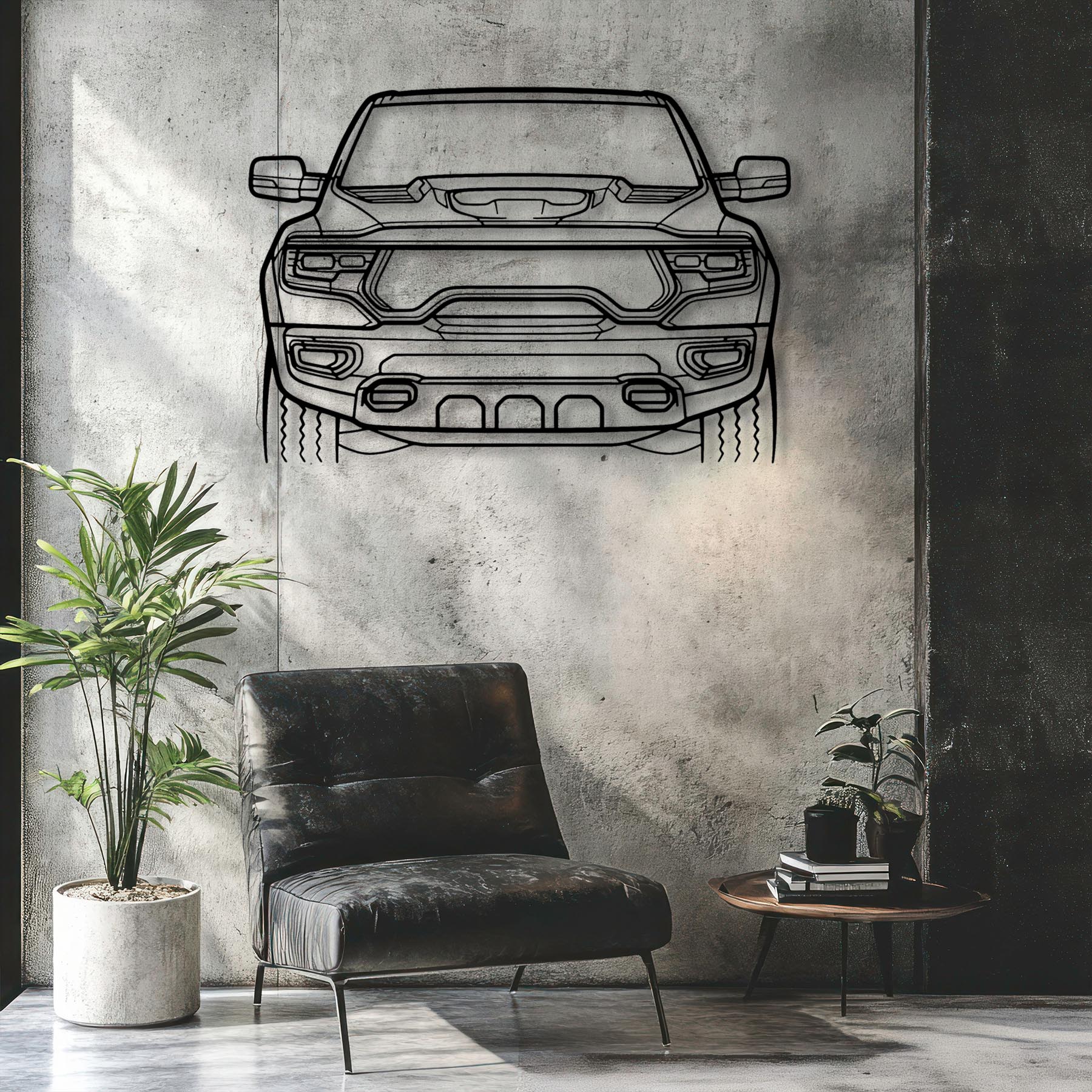 Ram TRX 2021 Front Silhouette Metal Wall Art