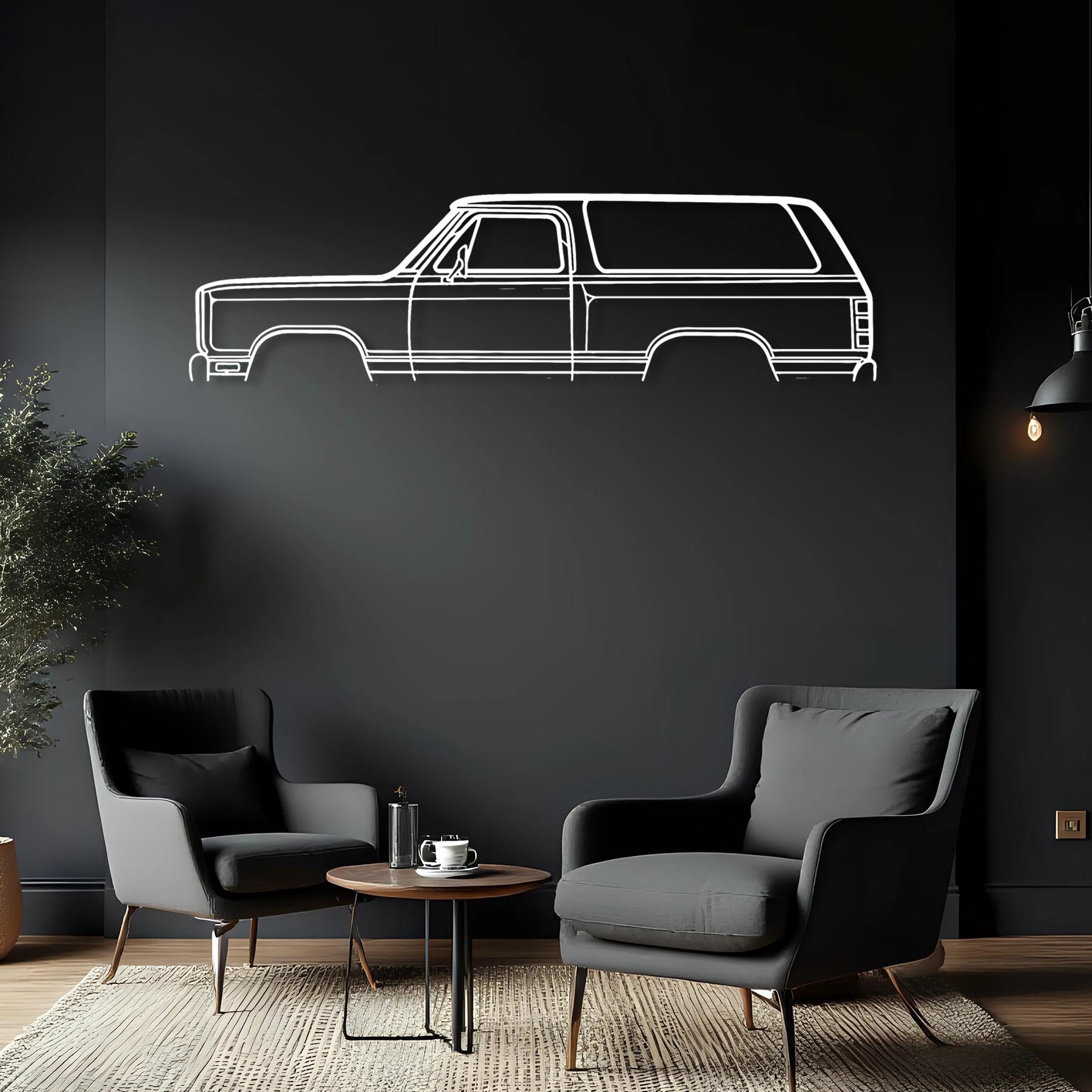 Ramcharger Prospector 1985 Classic Silhouette Metal Wall Art