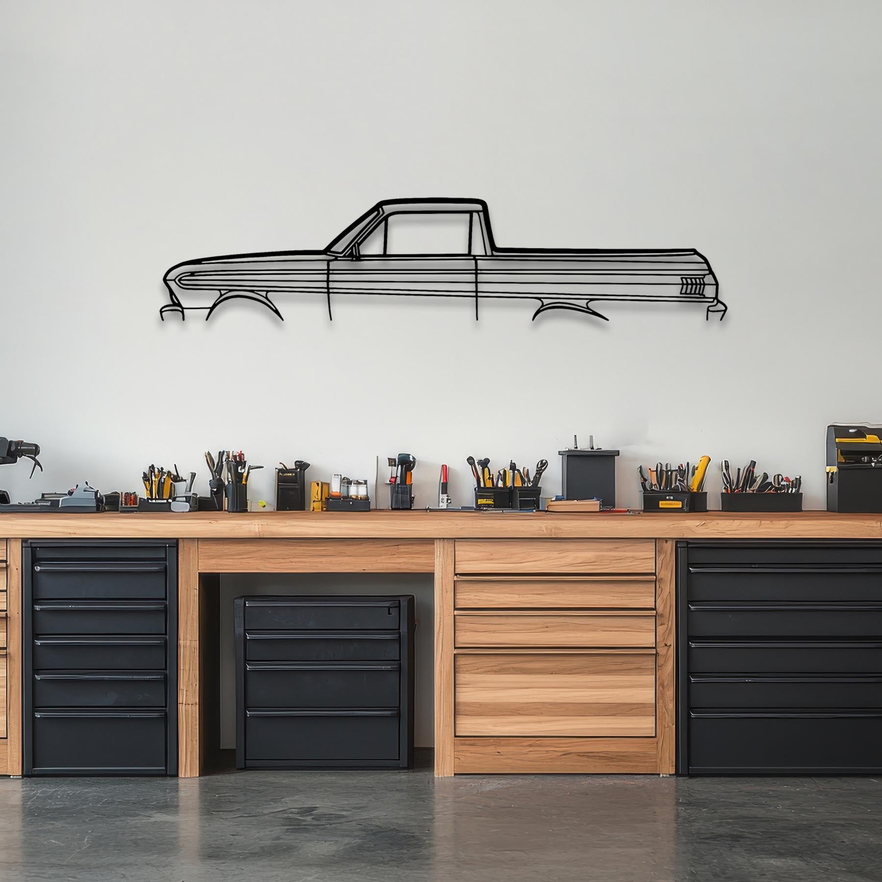 Ranchero 1965 Classic Silhouette Metal Wall Art