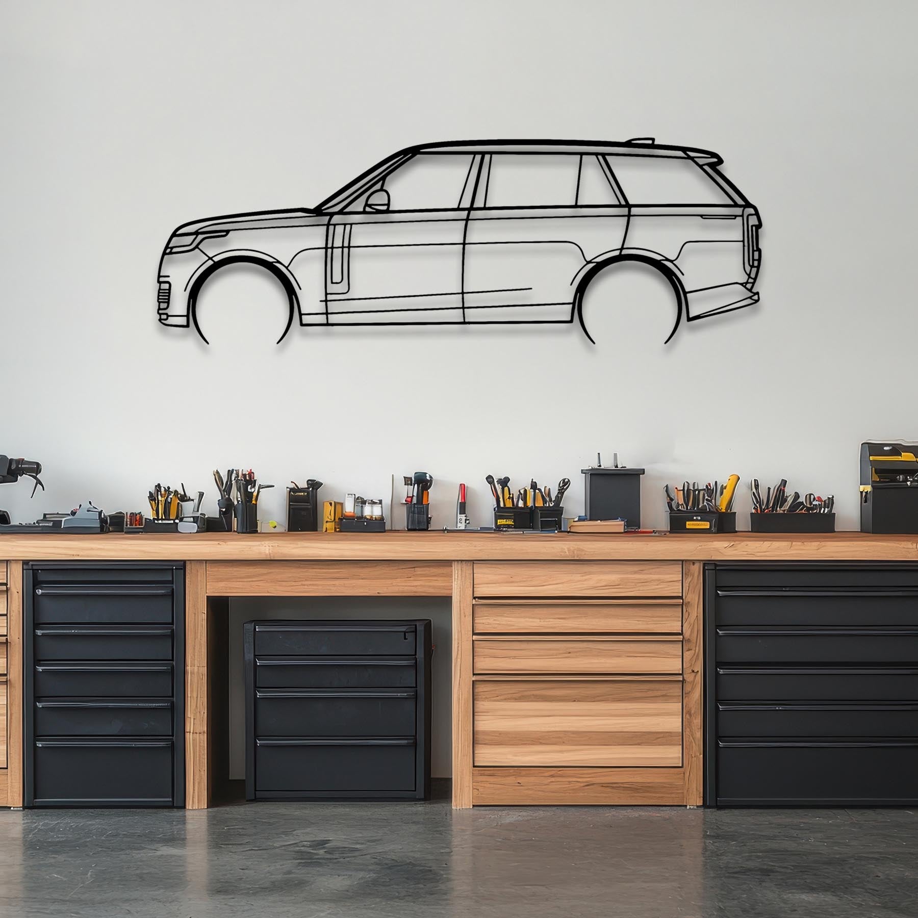 Range Rover 2023 Detailed Silhouette Metal Wall Art