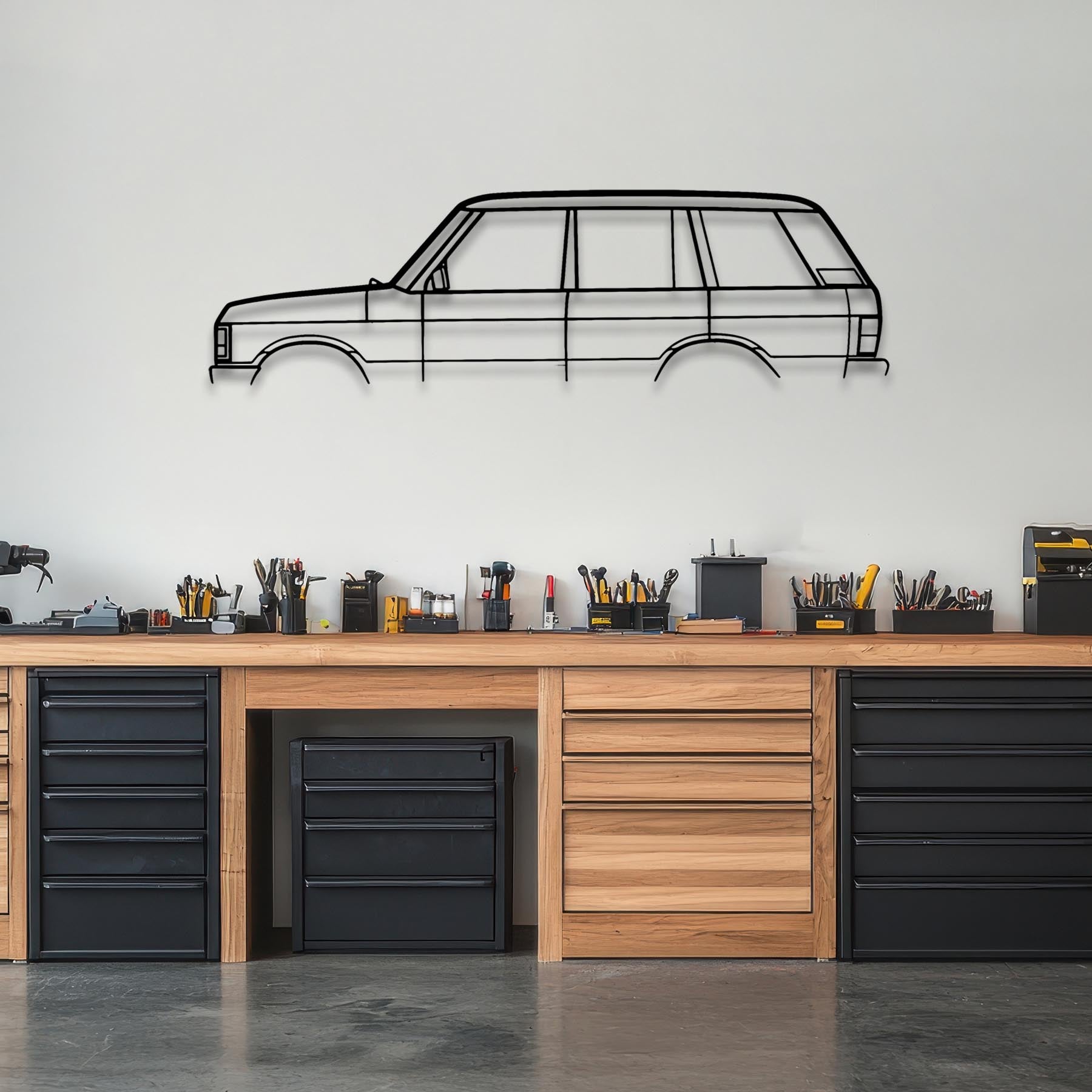 Range Rover Classic LWB Silhouette Metal Wall Art