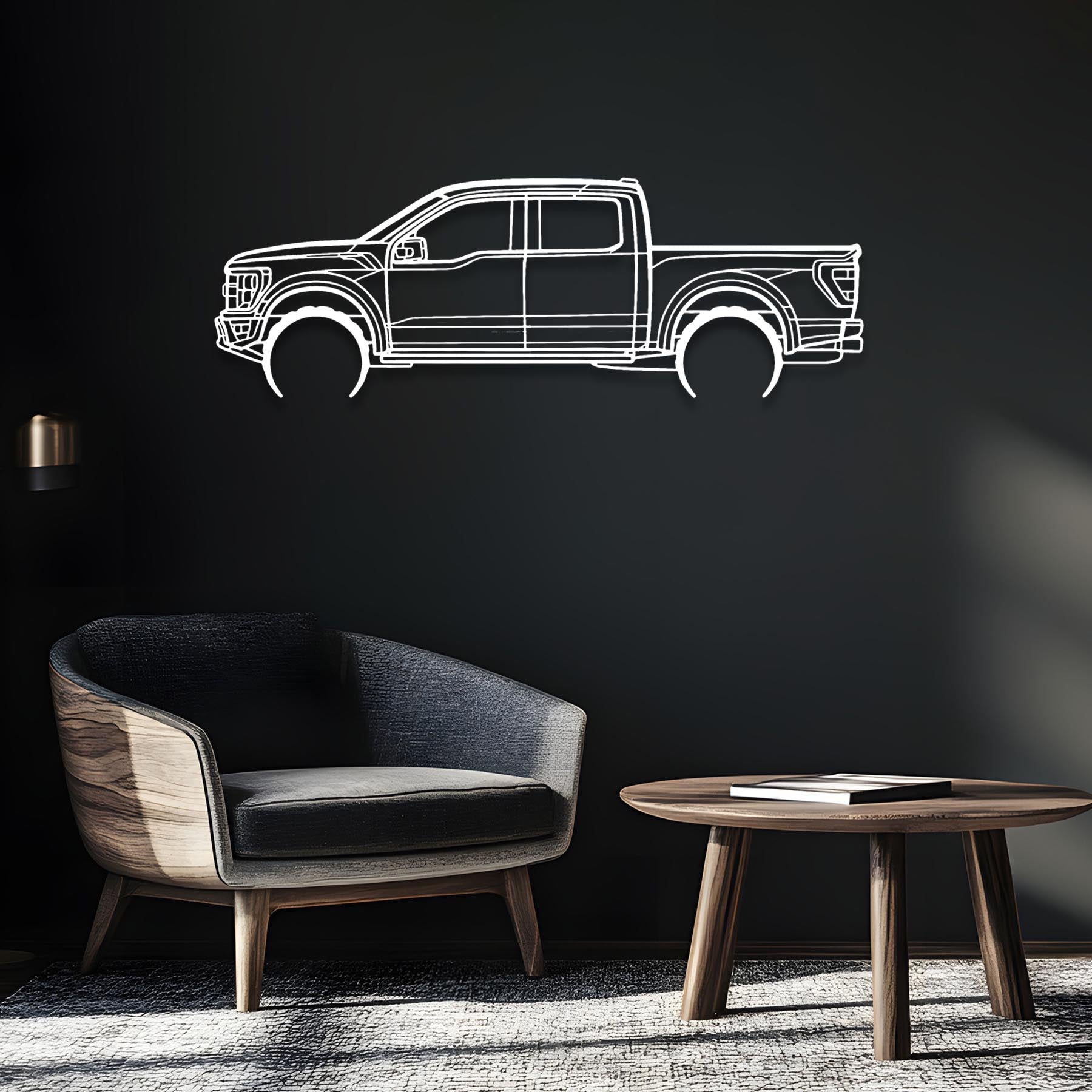Raptor 2022 Detailed Silhouette Metal Wall Art