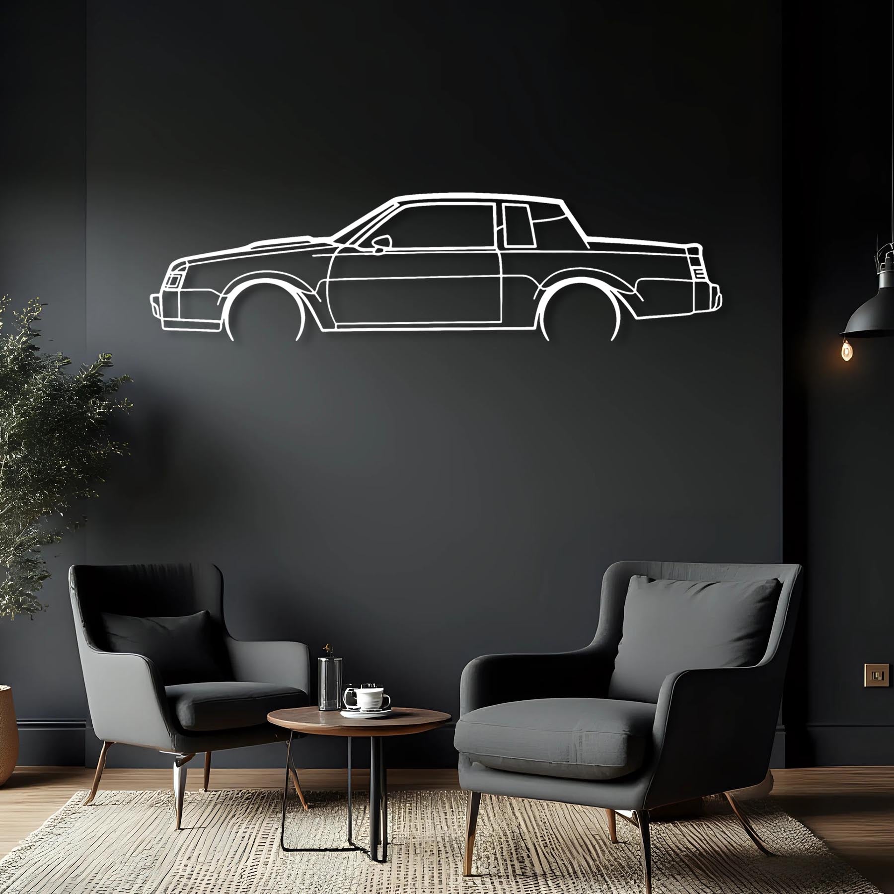 Regal Grand National 1987 Detailed Silhouette Metal Wall Art