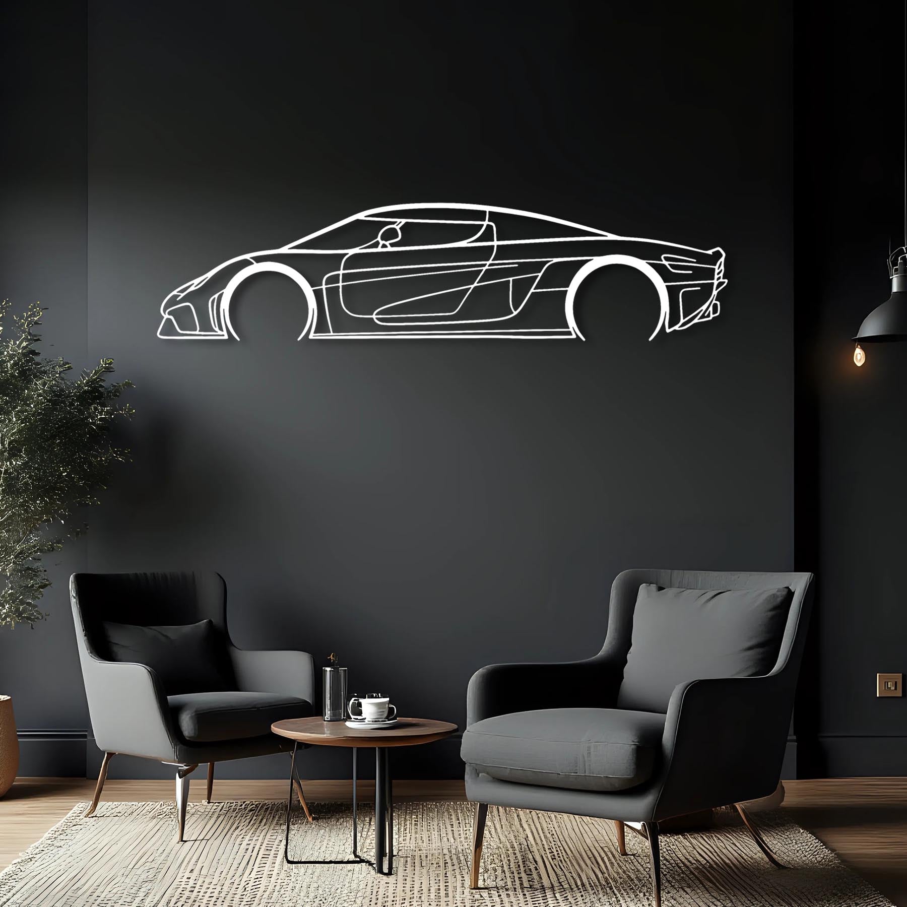 Regera Detailed Silhouette Metal Wall Art