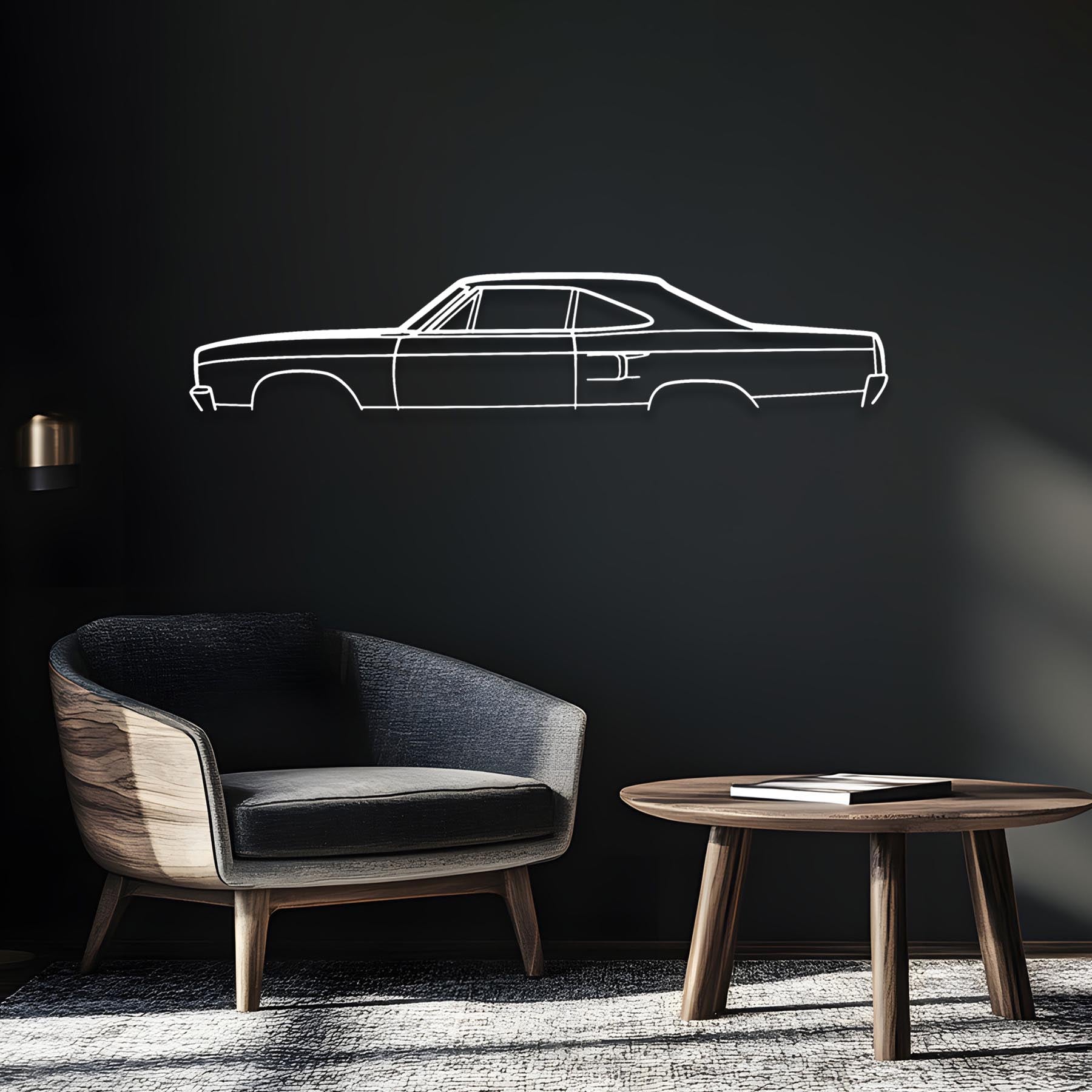 Road Runner 1970 Classic Silhouette Metal Wall Art