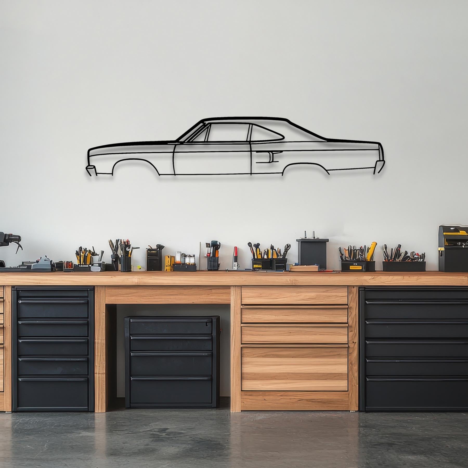 Road Runner 1970 Classic Silhouette Metal Wall Art