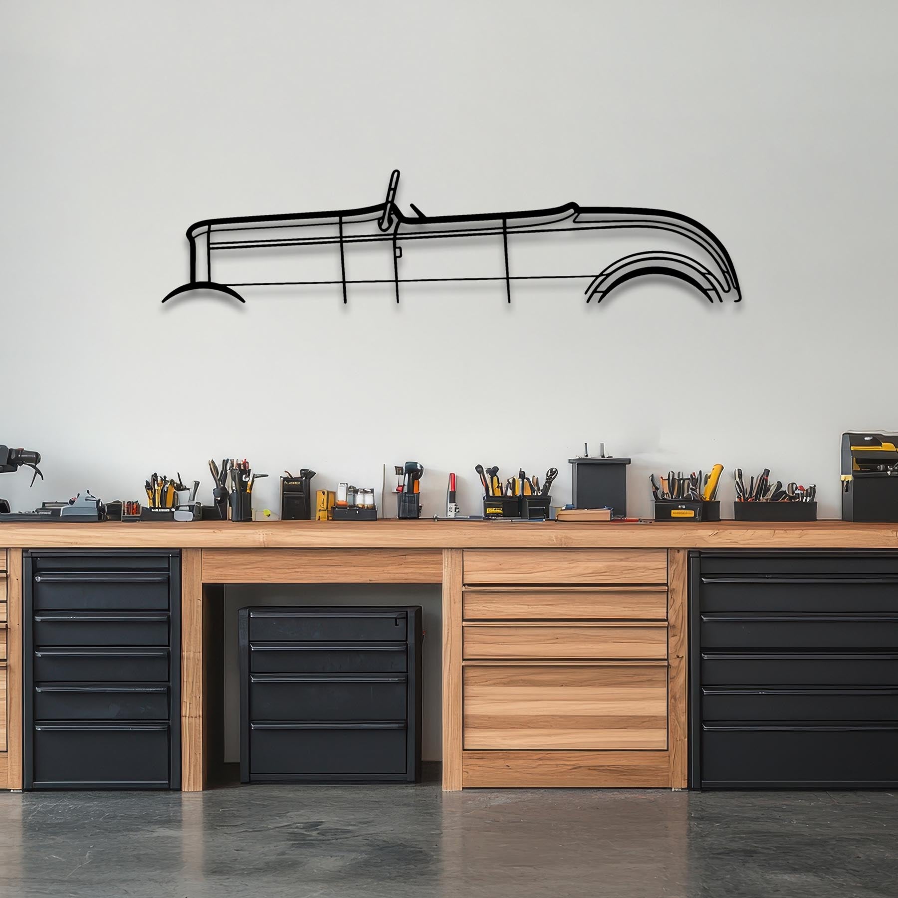 Roadster 1932 Classic Silhouette Metal Wall Art