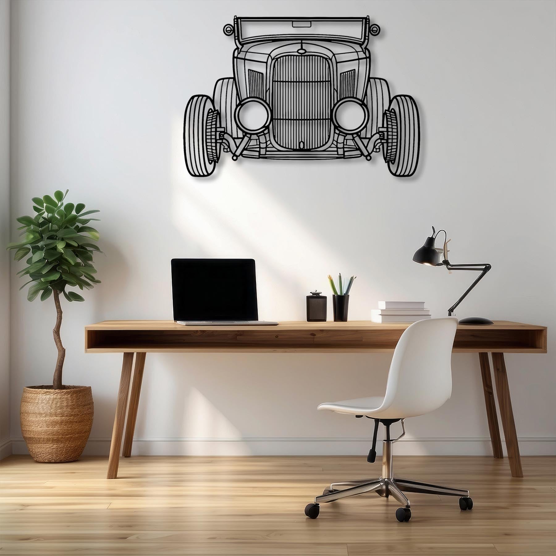 Roadster 1932 Front Silhouette Metal Wall Art