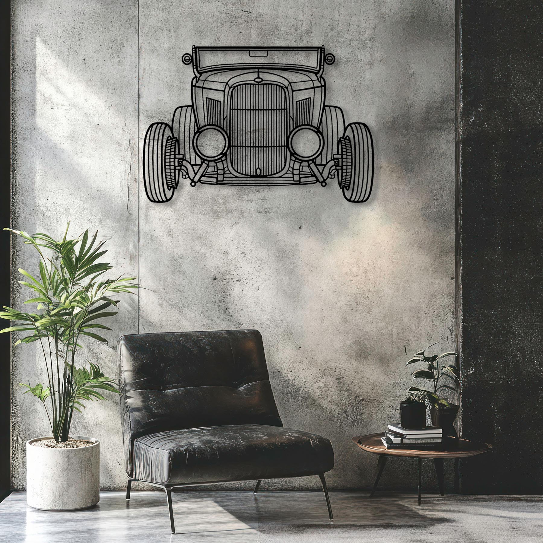 Roadster 1932 Front Silhouette Metal Wall Art