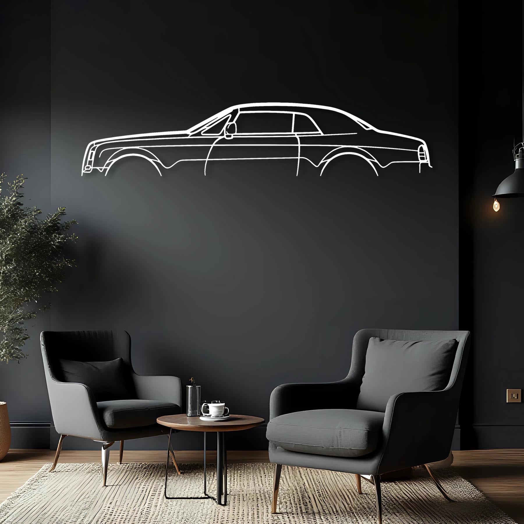 Royce Phantom Coupe Classic Silhouette Metal Wall Art