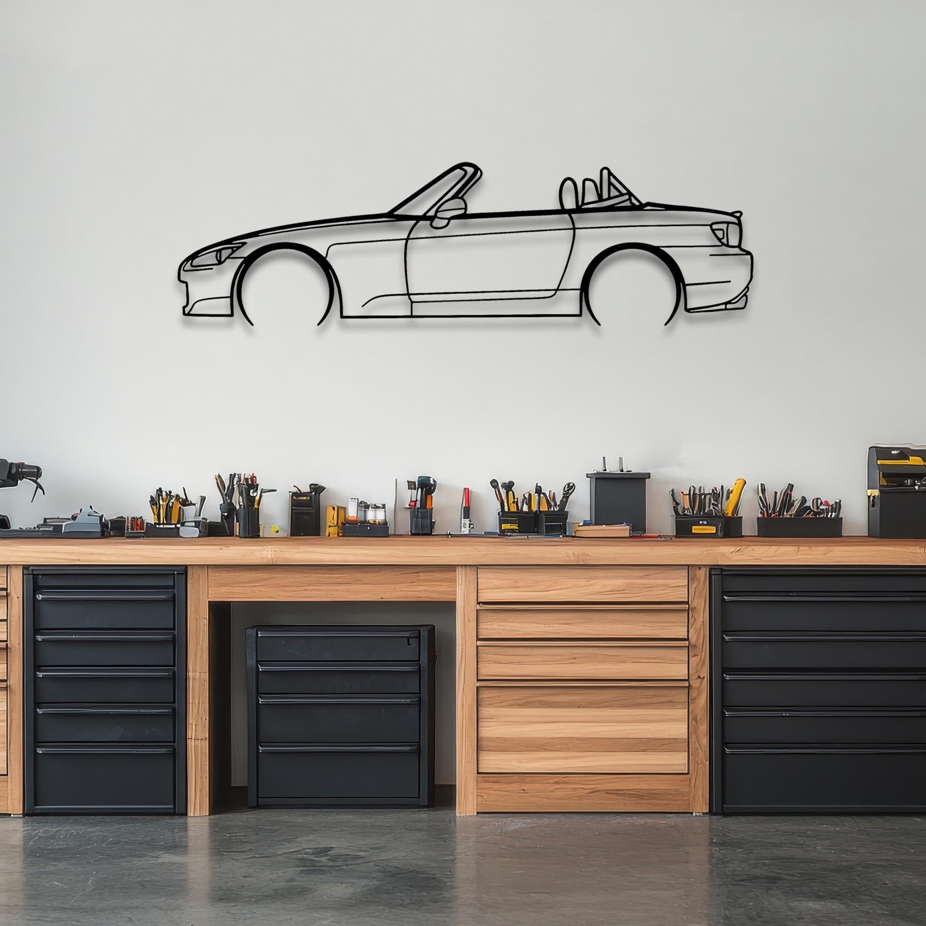 S2000 Detailed Silhouette Metal Wall Art