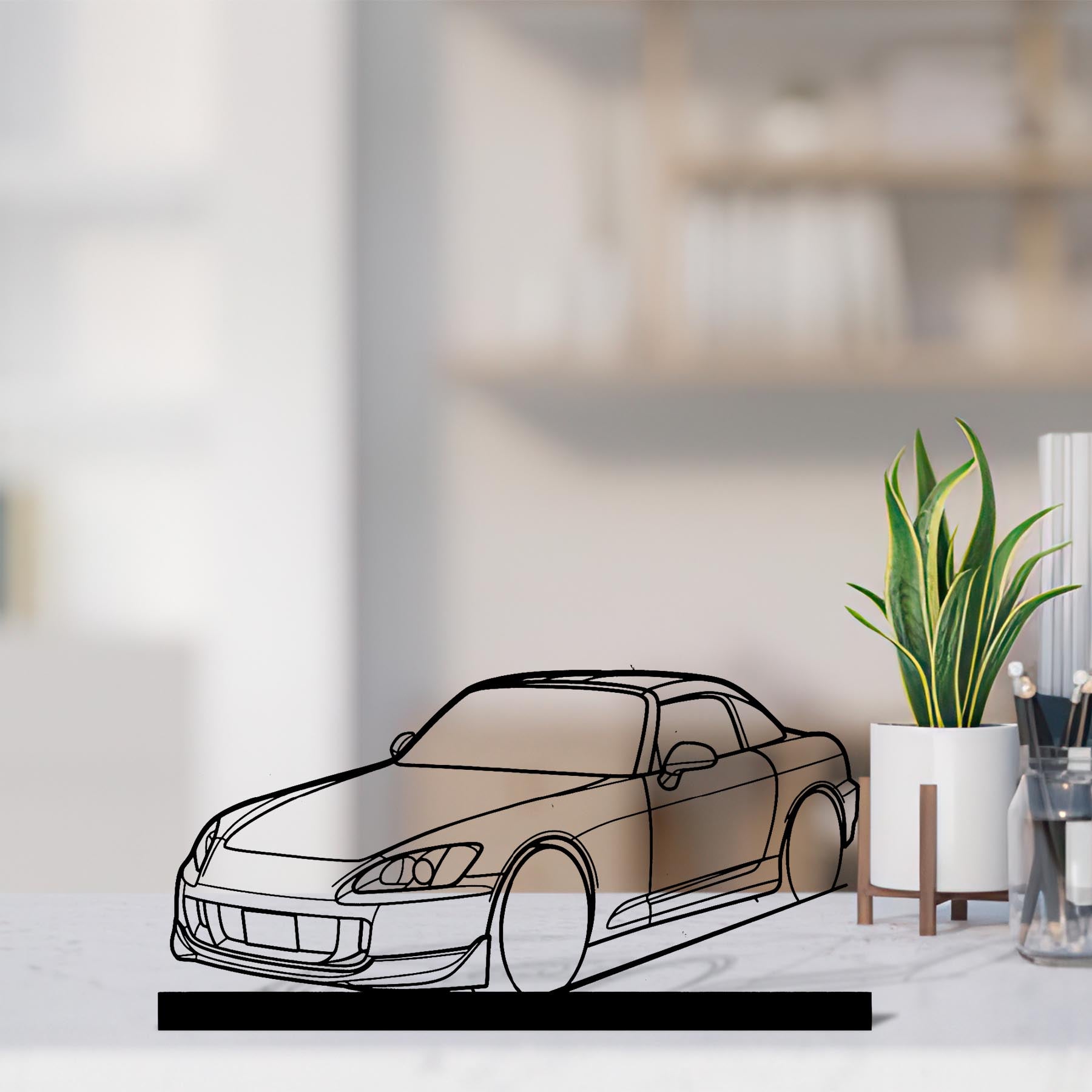 S2000 Hard Top Angle Silhouette Metal Art Stand