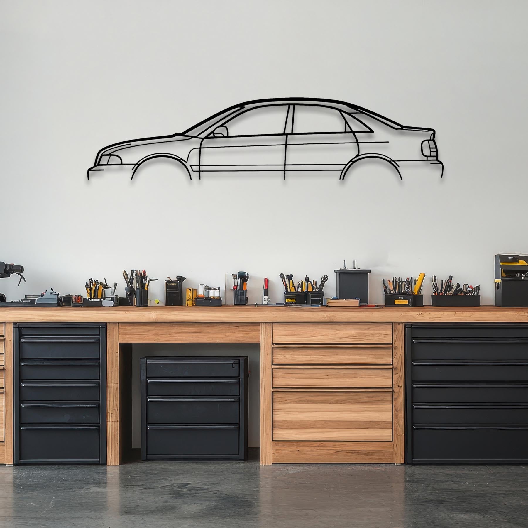 S4 B4 Sedan Classic Silhouette Metal Wall Art