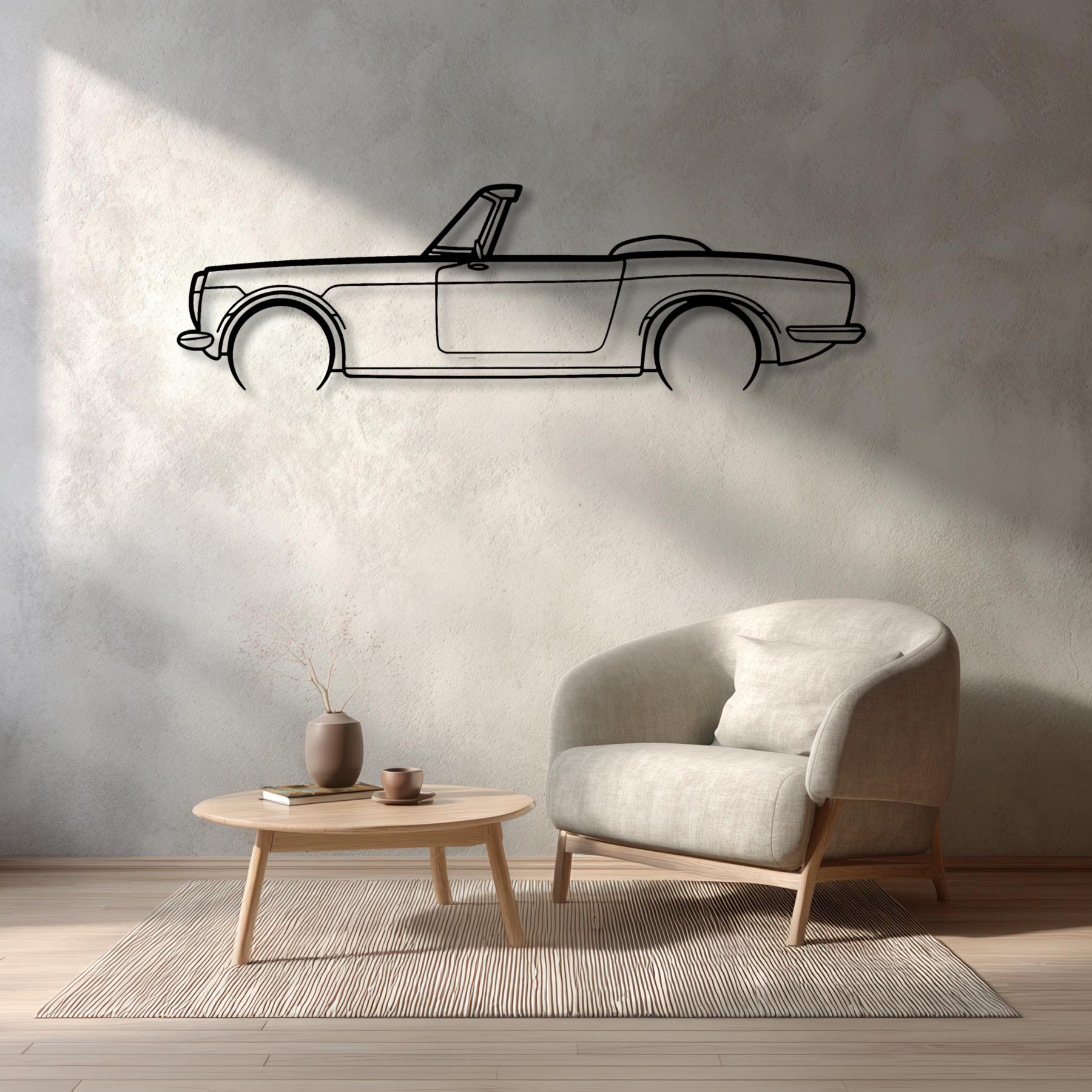 S600 1965 Detailed Silhouette Metal Wall Art