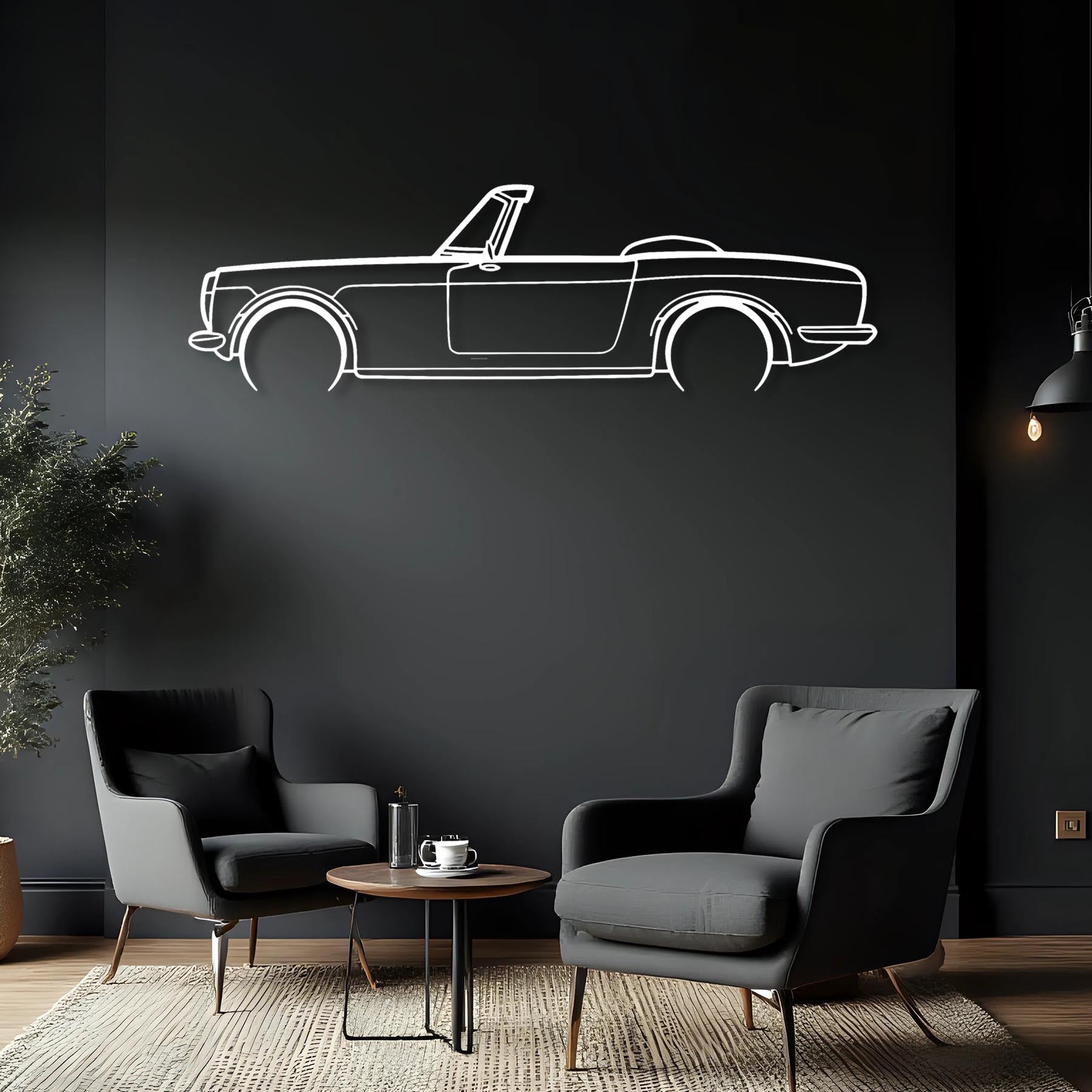 S600 1965 Detailed Silhouette Metal Wall Art