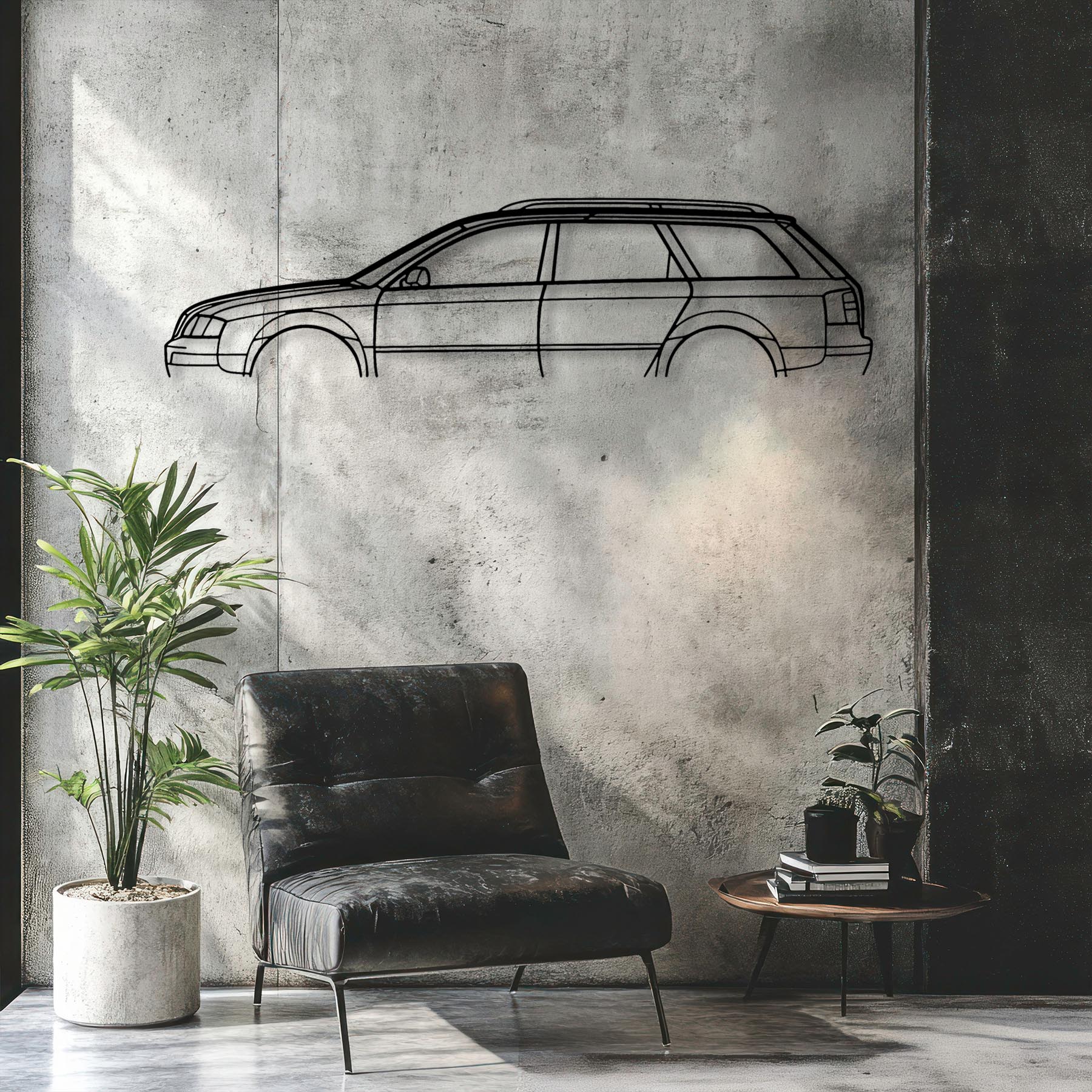 S6 Wagon 2001 Classic Silhouette Metal Wall Art