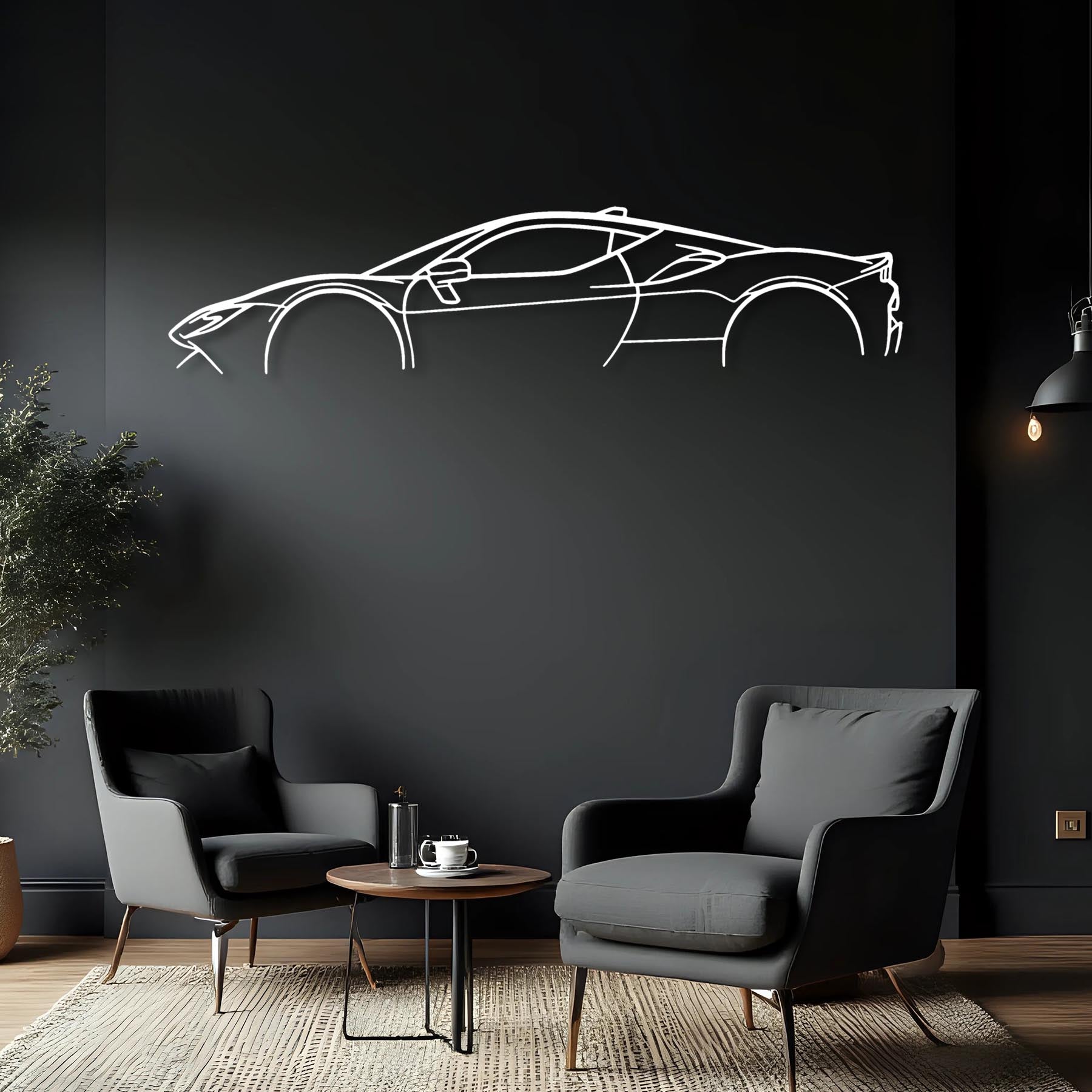 SF90 Stradale Classic Silhouette Metal Wall Art