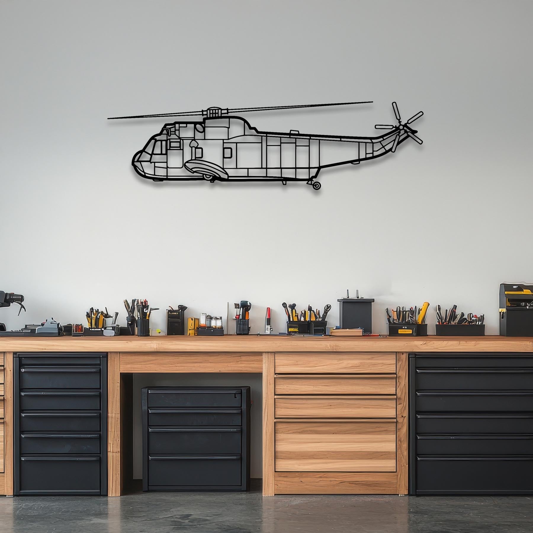 SH-3 Sea King Metal Aircraft Wall Art - NCP0125