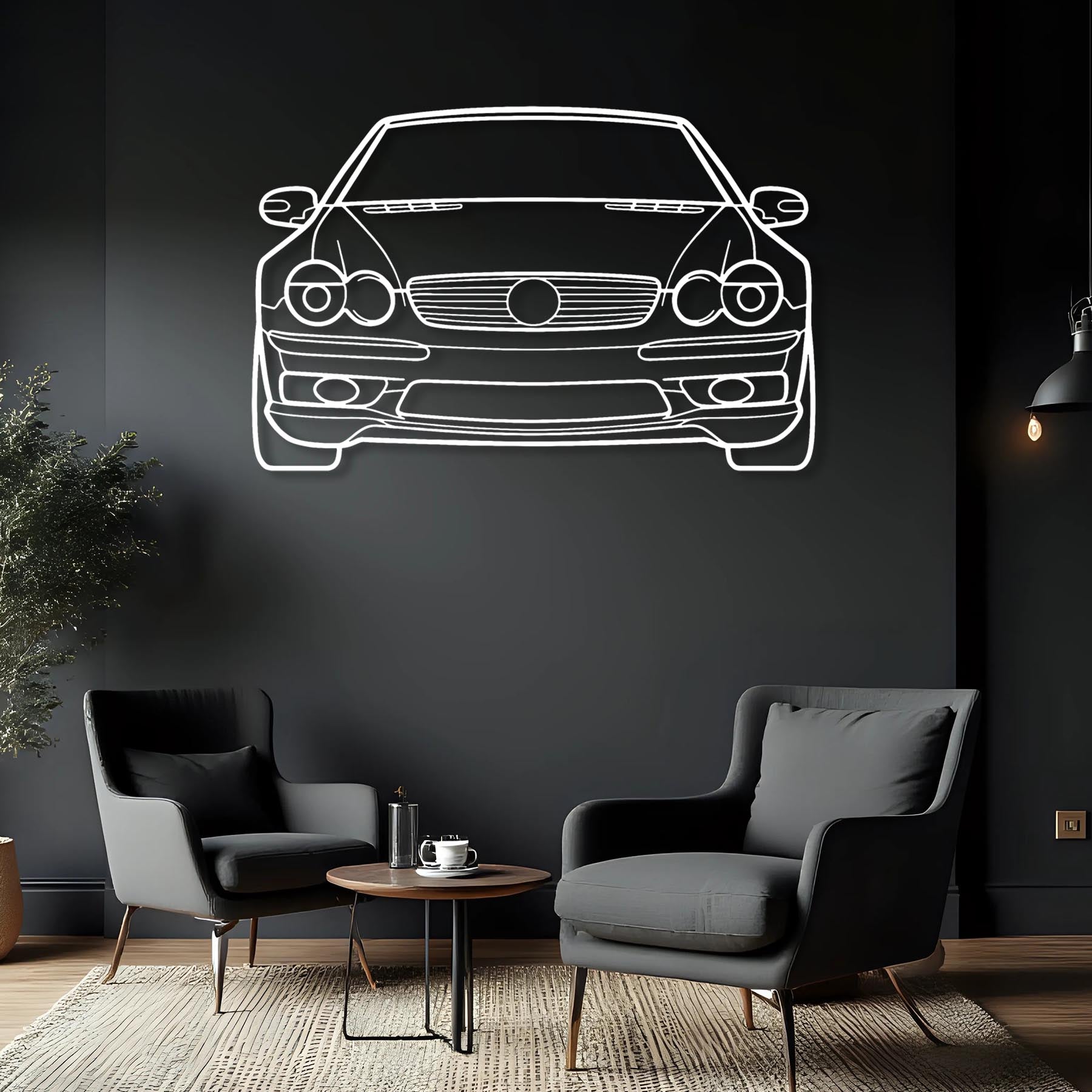 SL55 2004 Front Silhouette Metal Wall Art