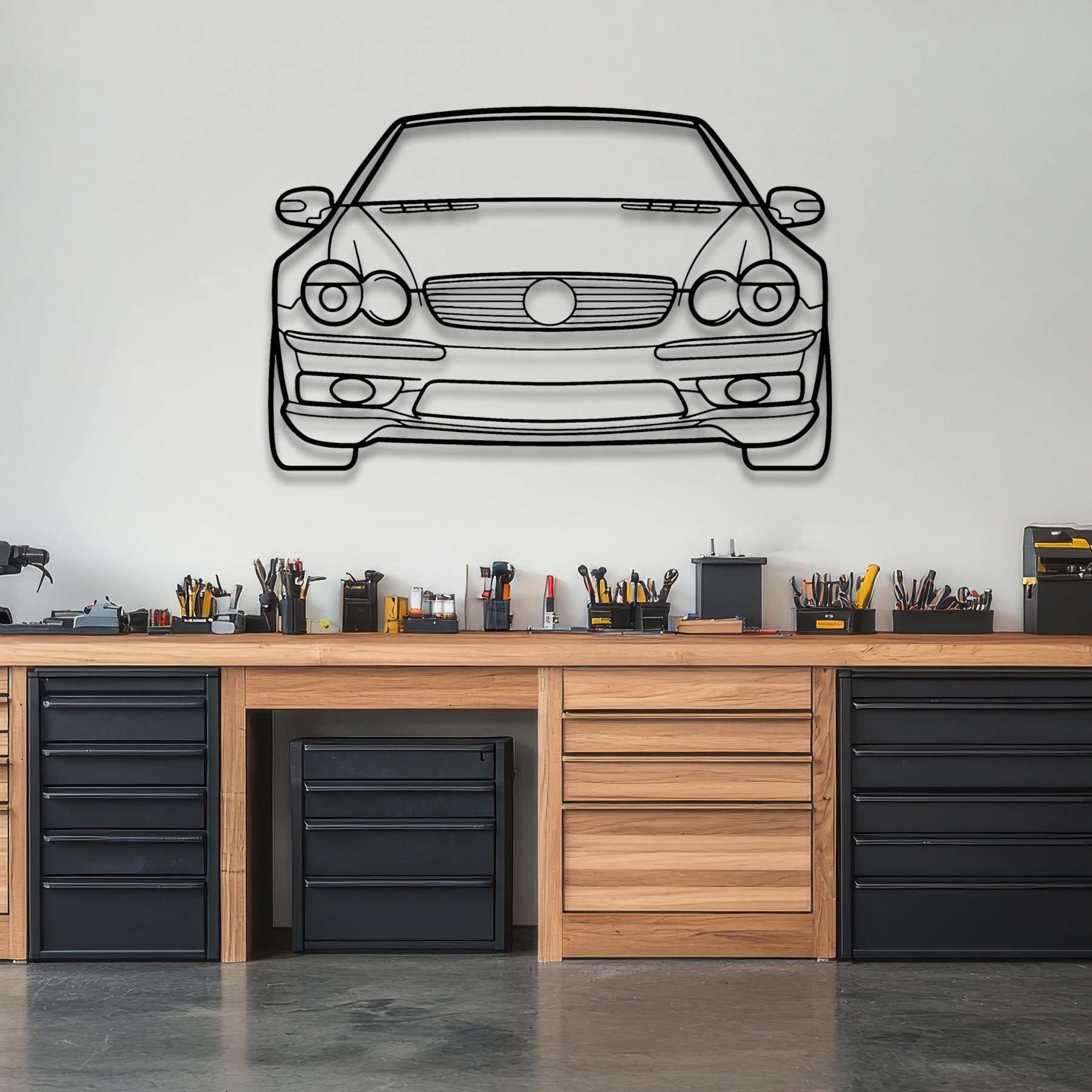 SL55 2004 Front Silhouette Metal Wall Art