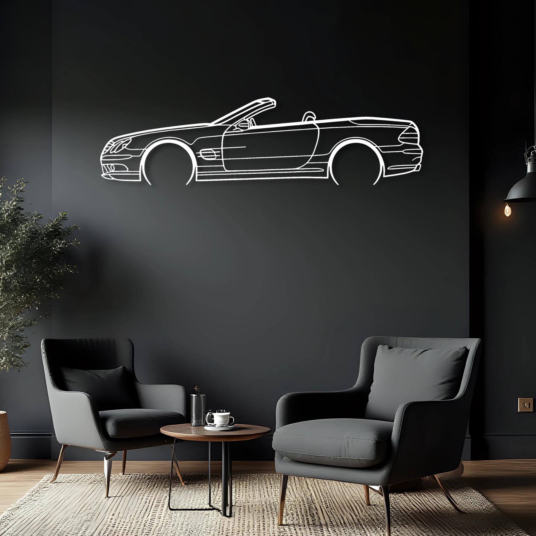 SL55 R230 Detailed Silhouette Metal Wall Art