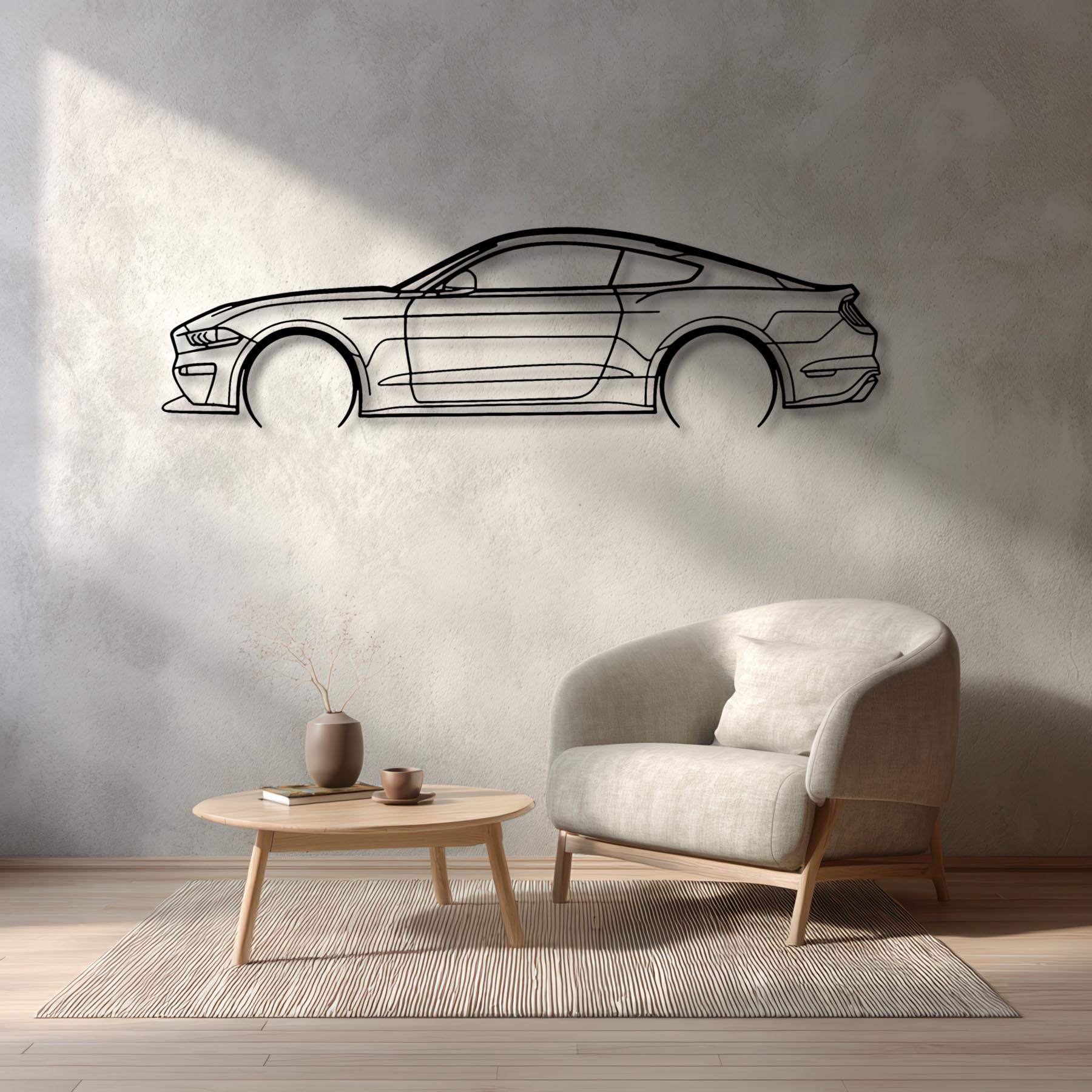 SM Edition Mustang Detailed Silhouette Metal Wall Art