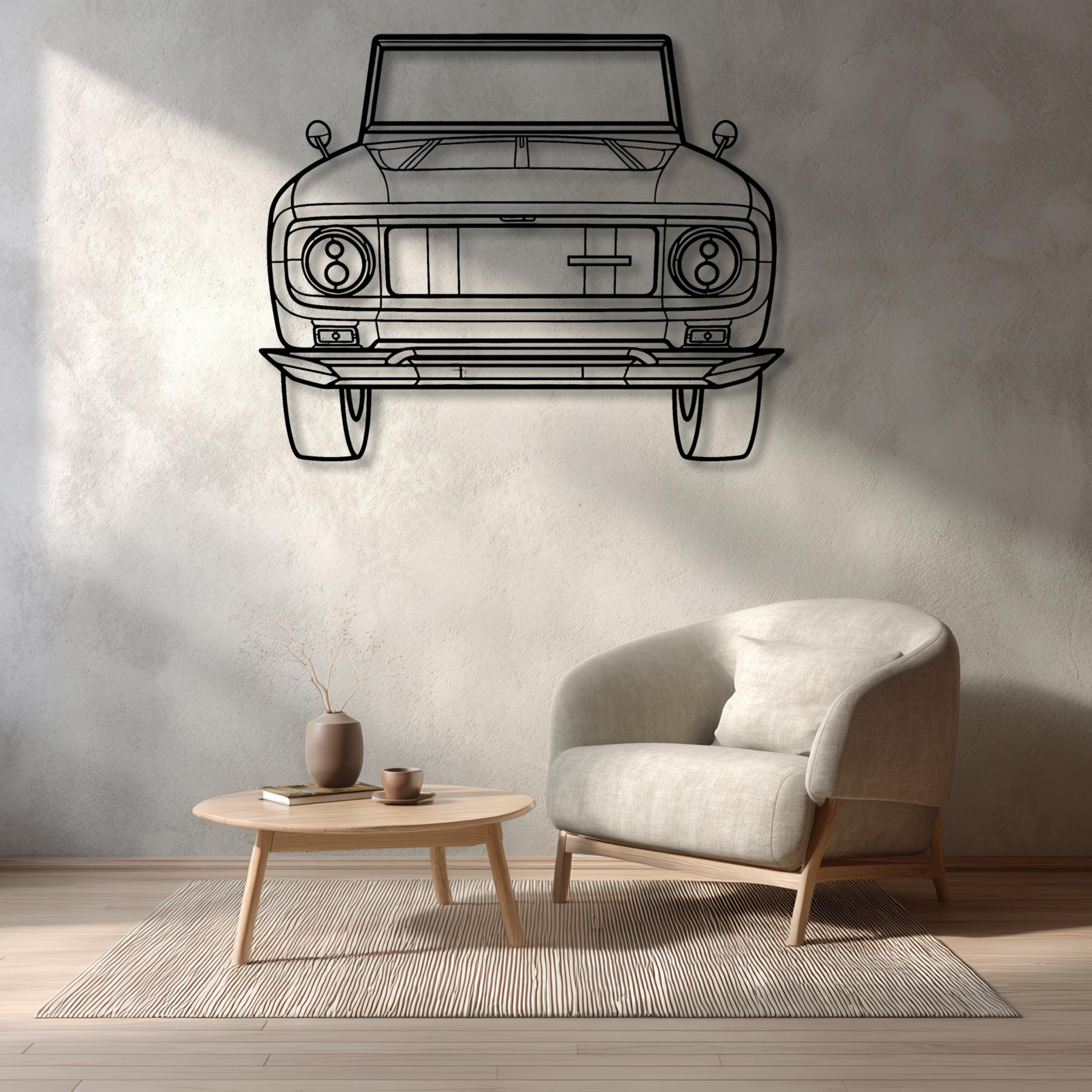 Scout 1968 Front Silhouette Metal Wall Art