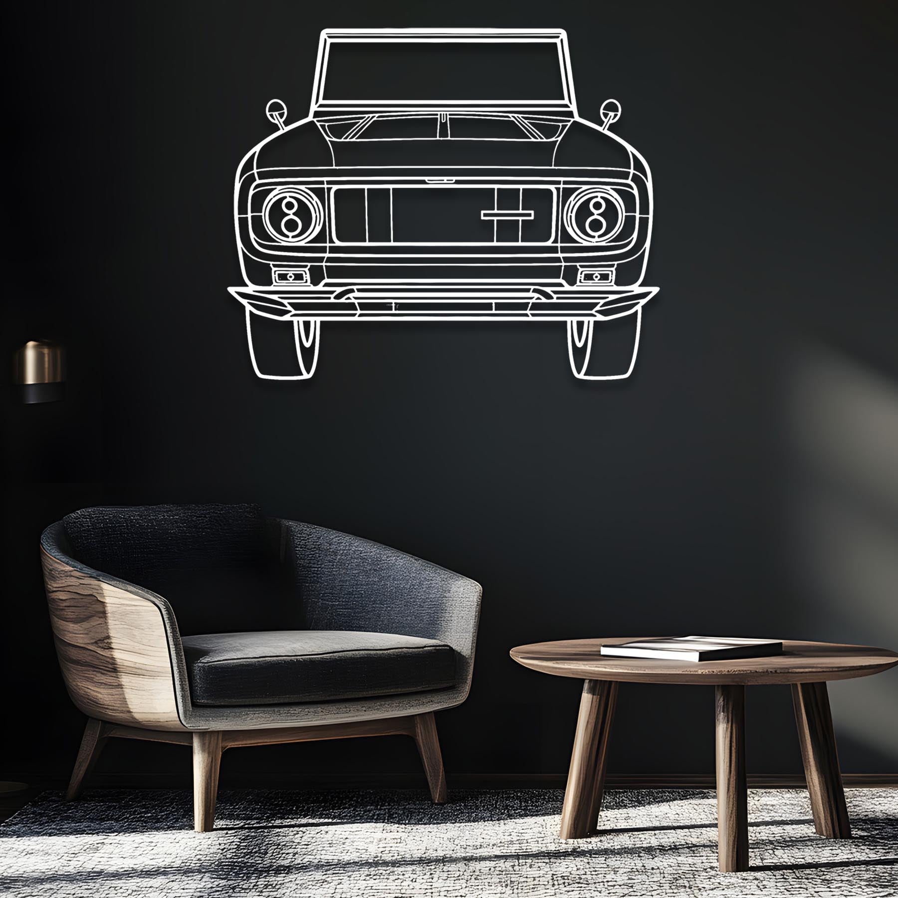 Scout 1968 Front Silhouette Metal Wall Art