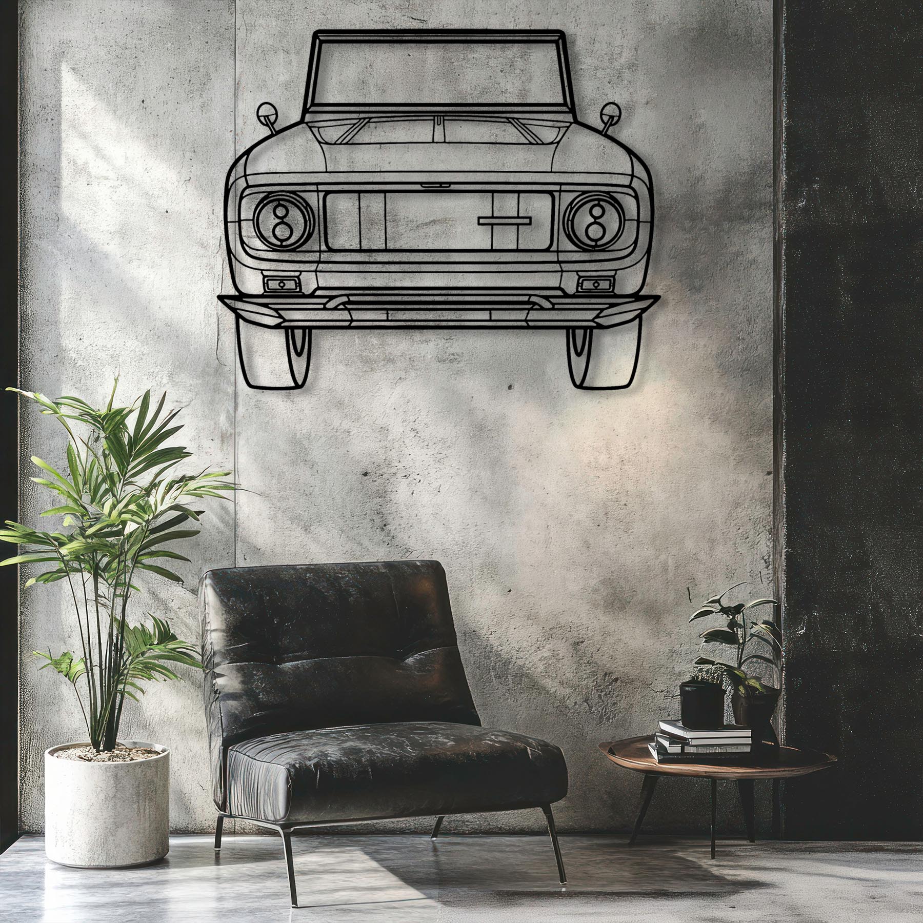 Scout 1968 Front Silhouette Metal Wall Art