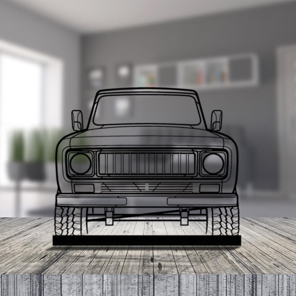 Scout II 1975 front Silhouette Metal Art Stand