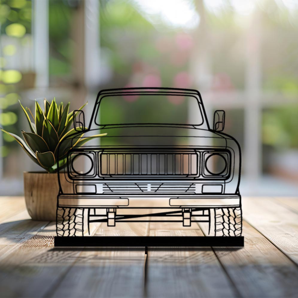 Scout II 1975 front Silhouette Metal Art Stand