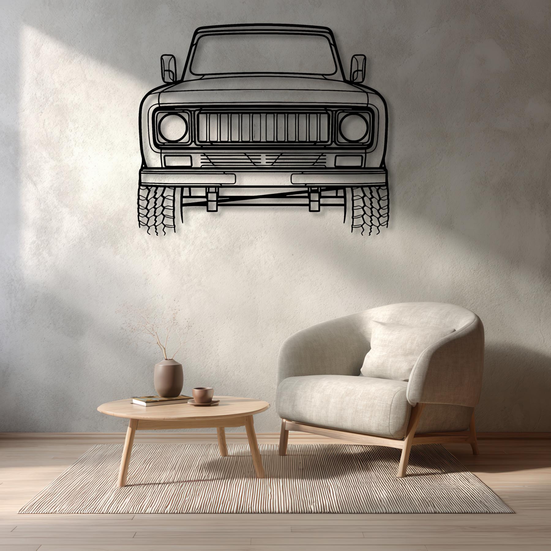 Scout II 1975 front Silhouette Metal Wall Art