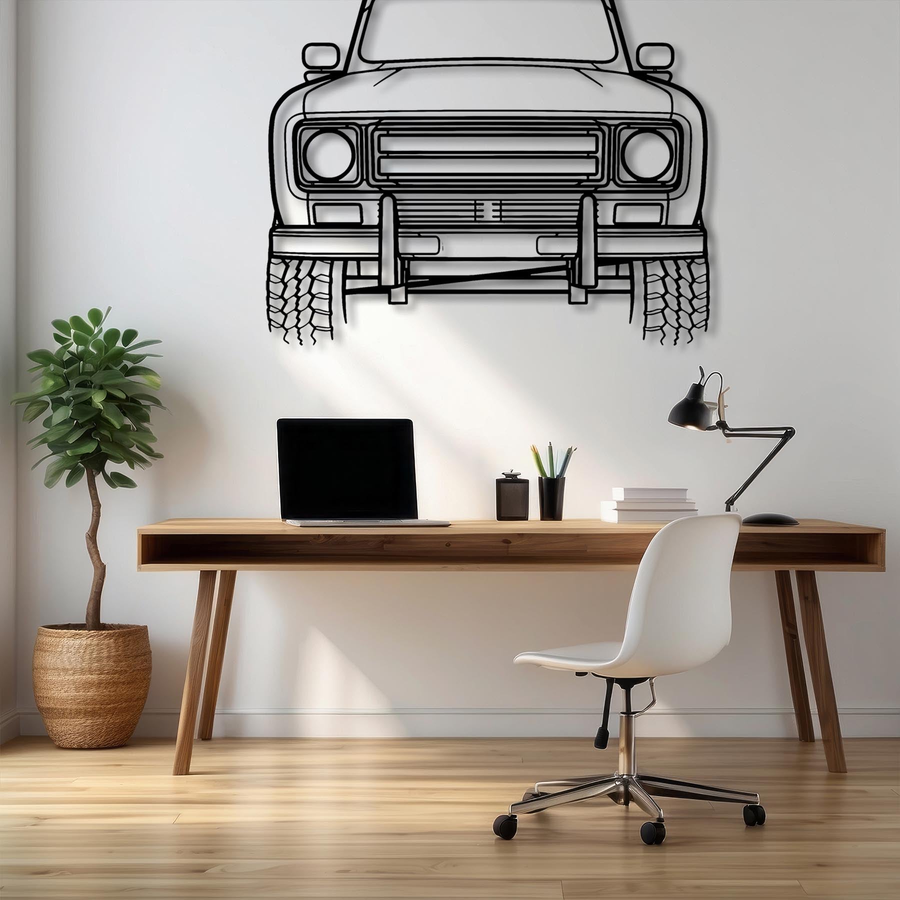 Scout Terra 1979 Front Silhouette Metal Wall Art