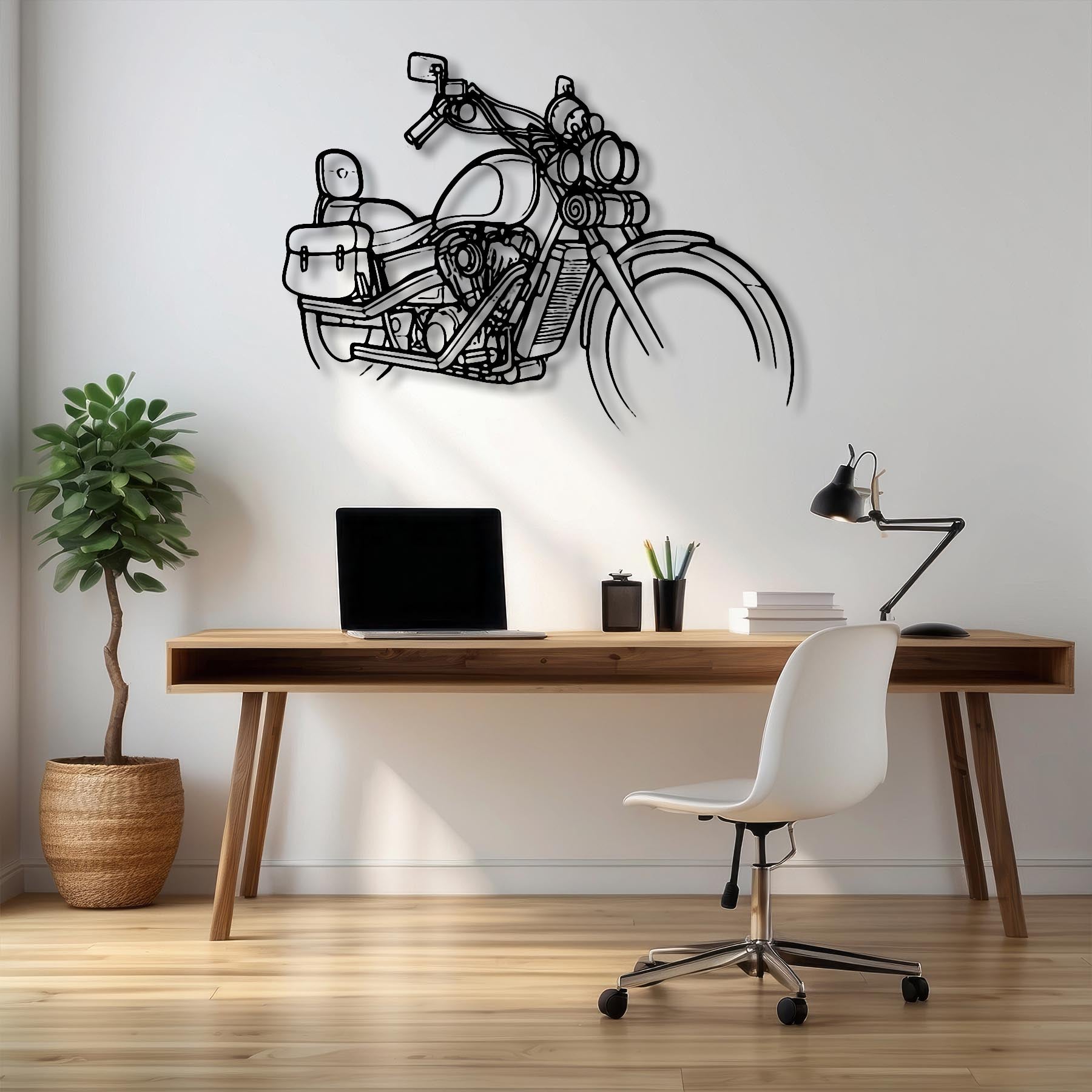 Shadow VT 1100 1994 Angle Silhouette Metal Wall Art